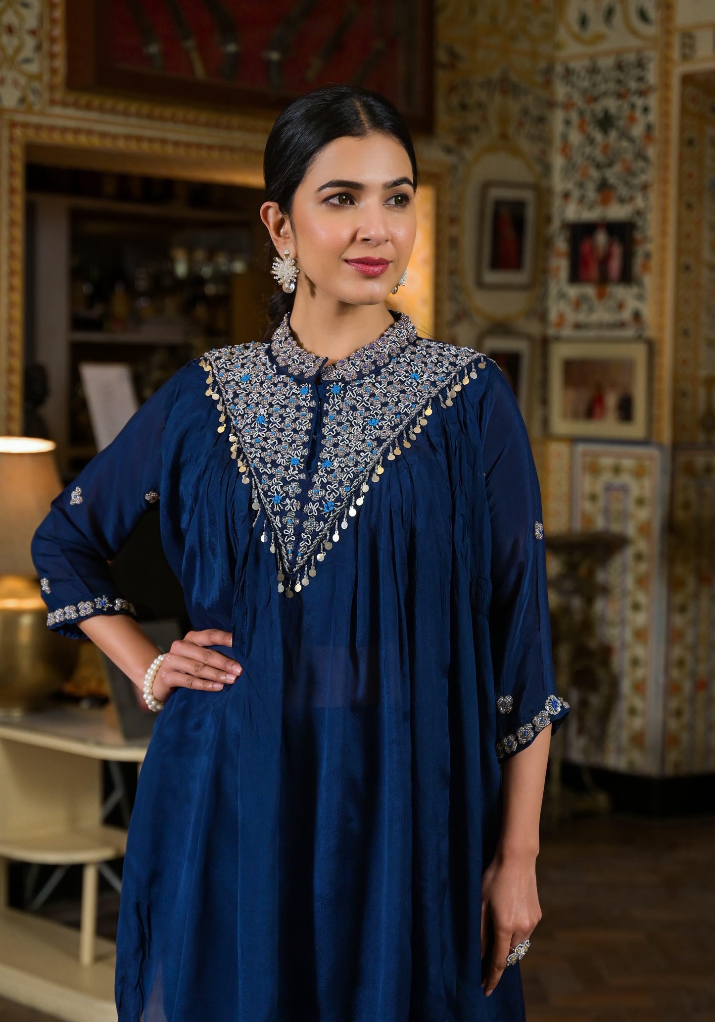 Indo western chinon 2 pc set