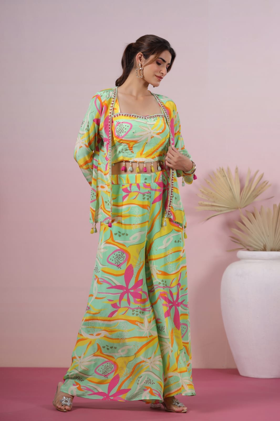 Indo western crepe jacket style