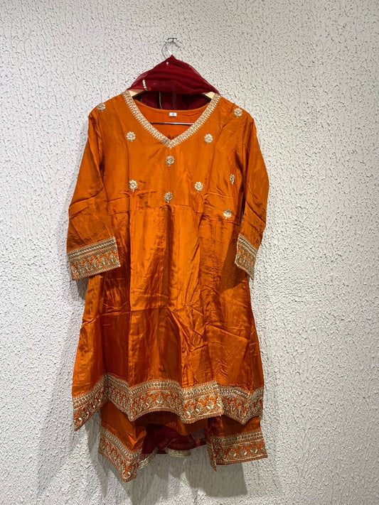 Orange muslin silk