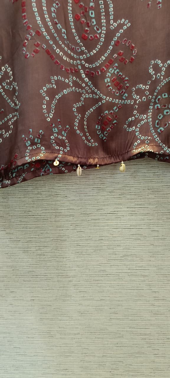 Bandhani Farshi bottom with gajji top co ord set