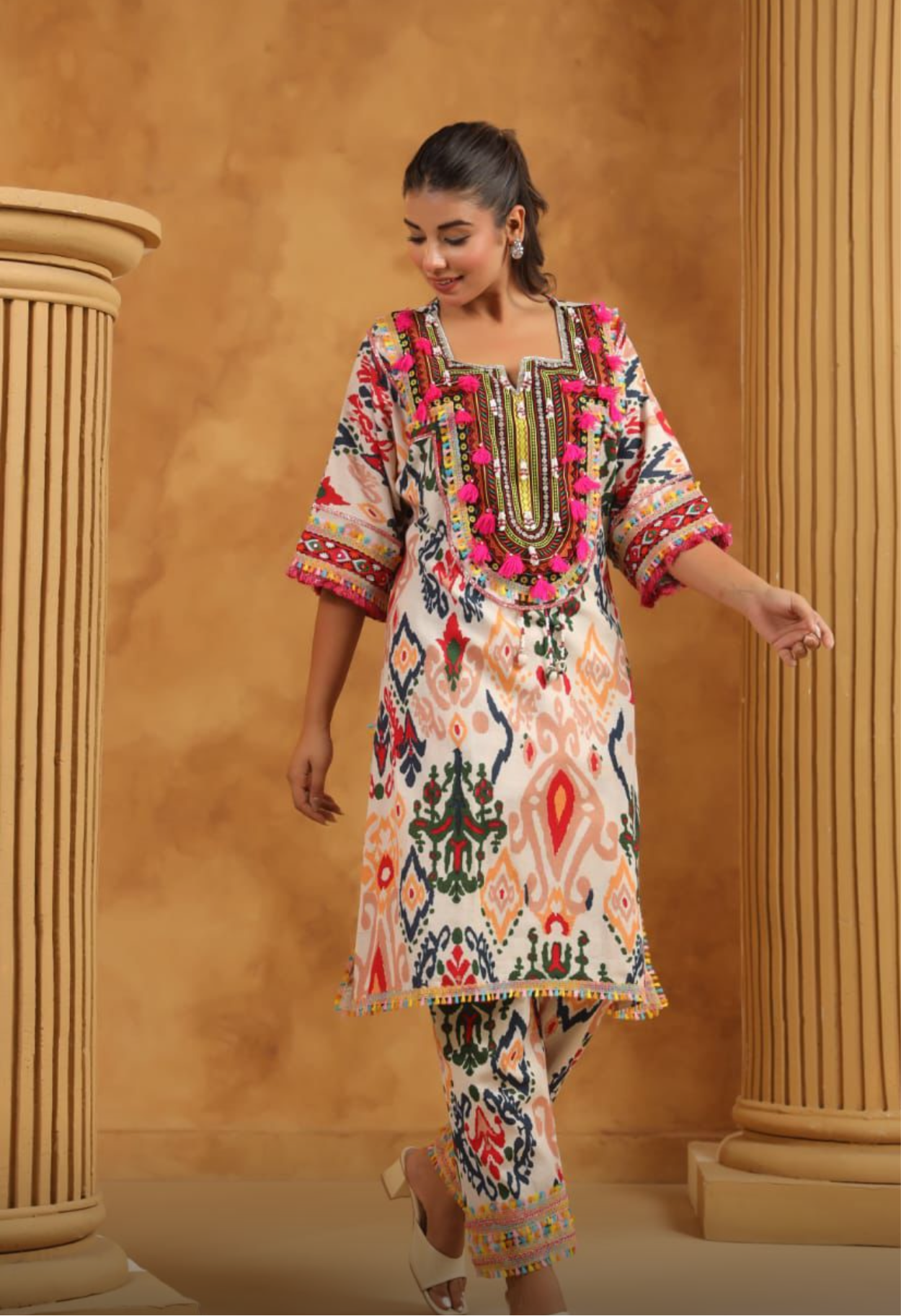 Boho cotton ikkat Co ord set