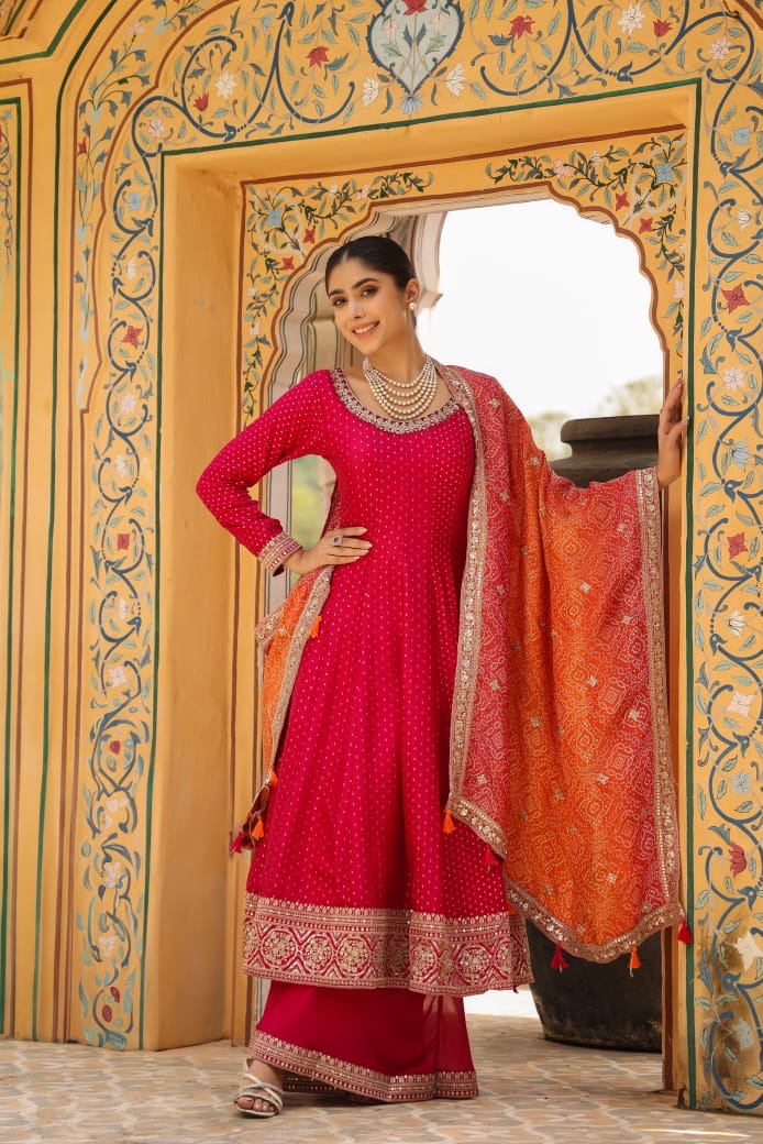 Rani silk Anarkali