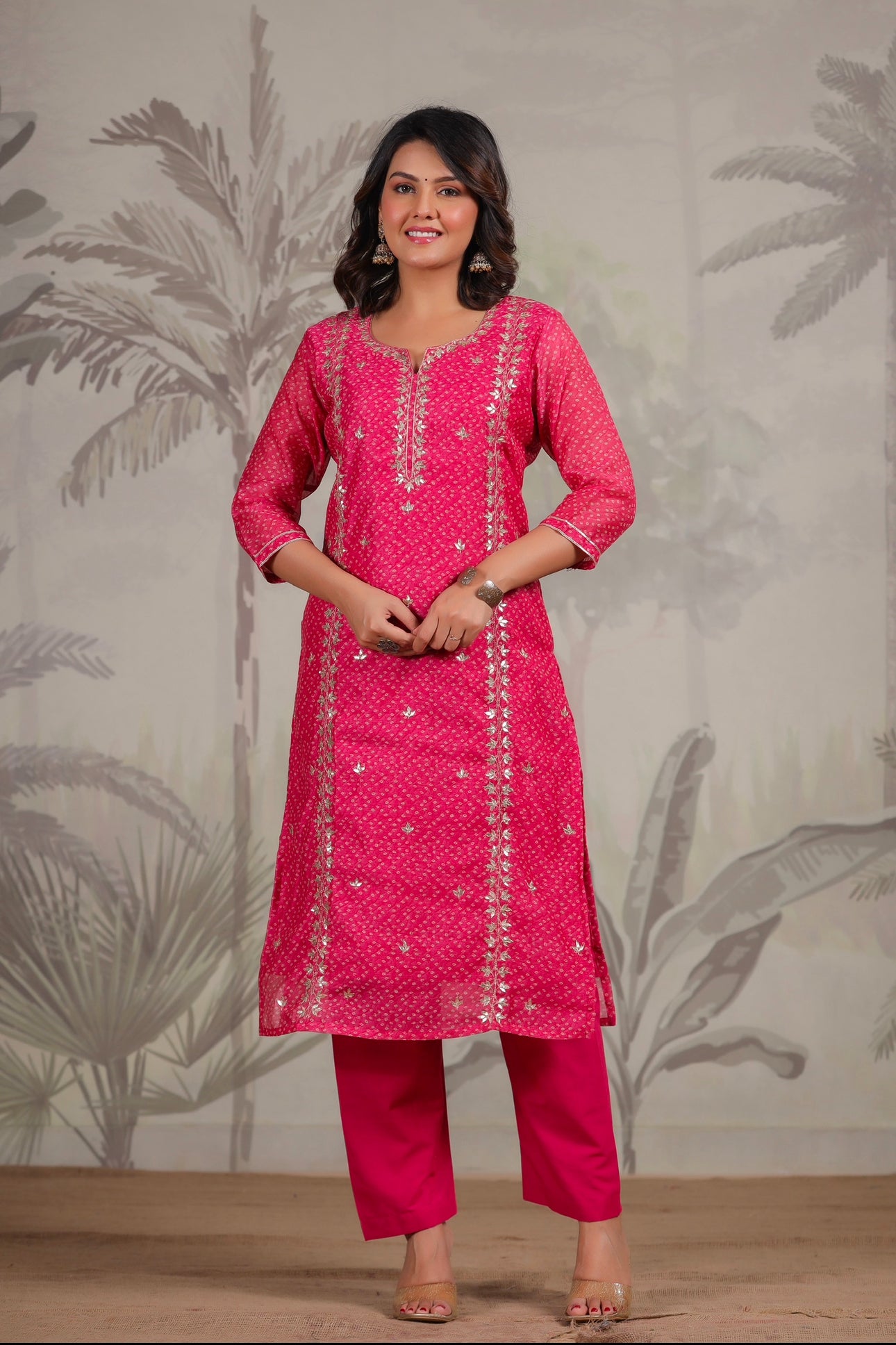 Chandari pink suit