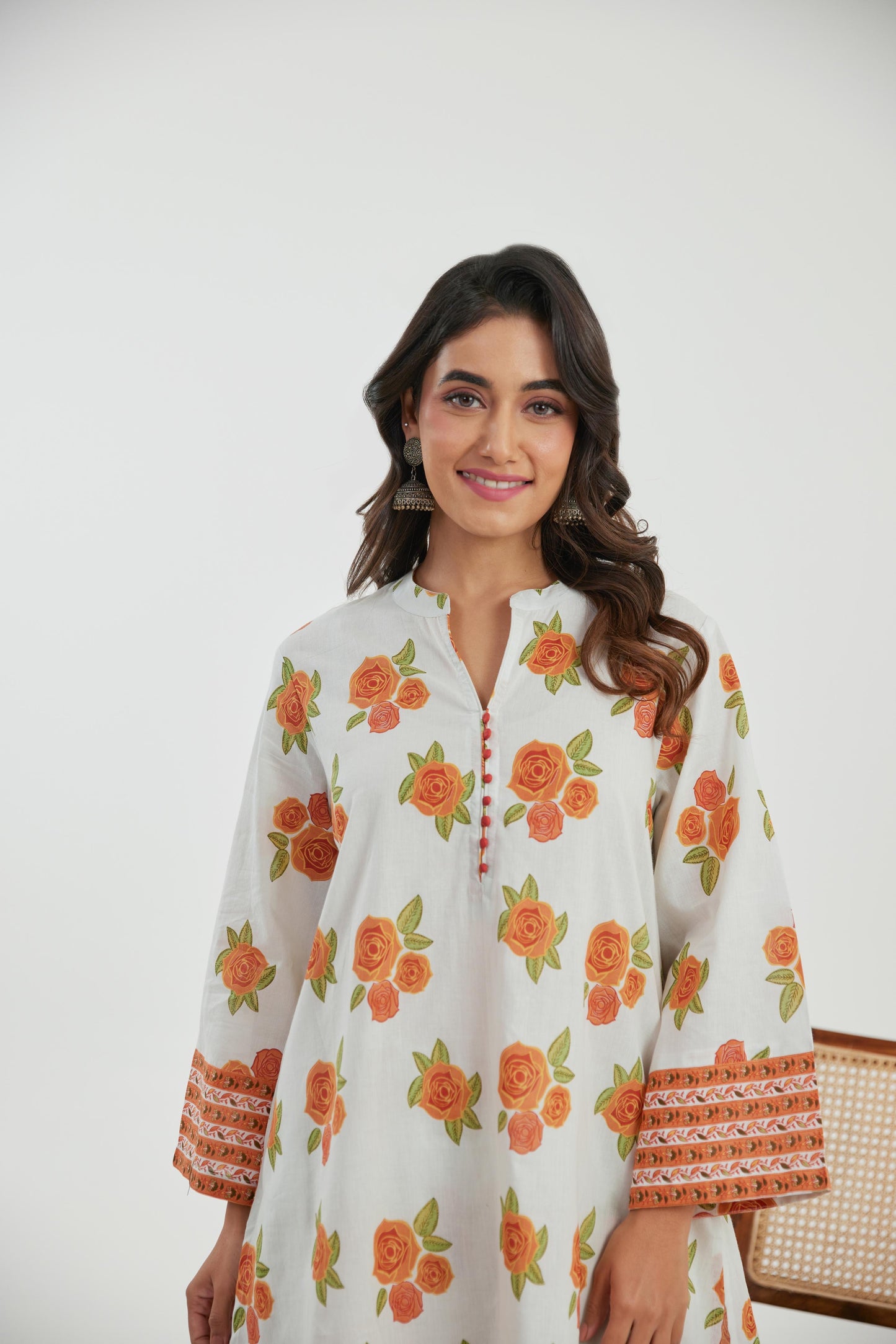 Brown floral cotton co ord set