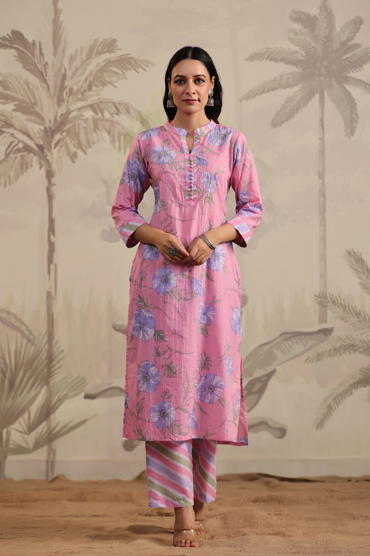 Floral organic cotton kurta pants