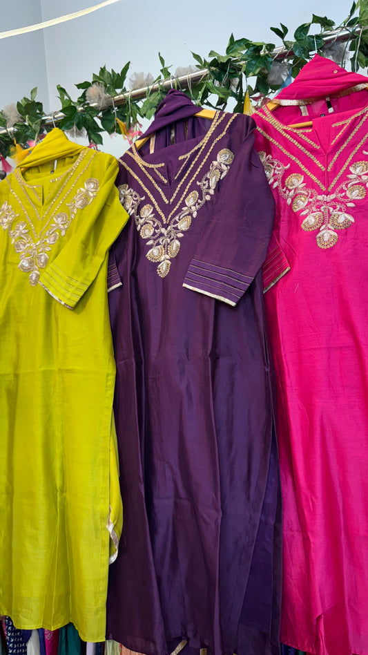 Premium chandari silk suit