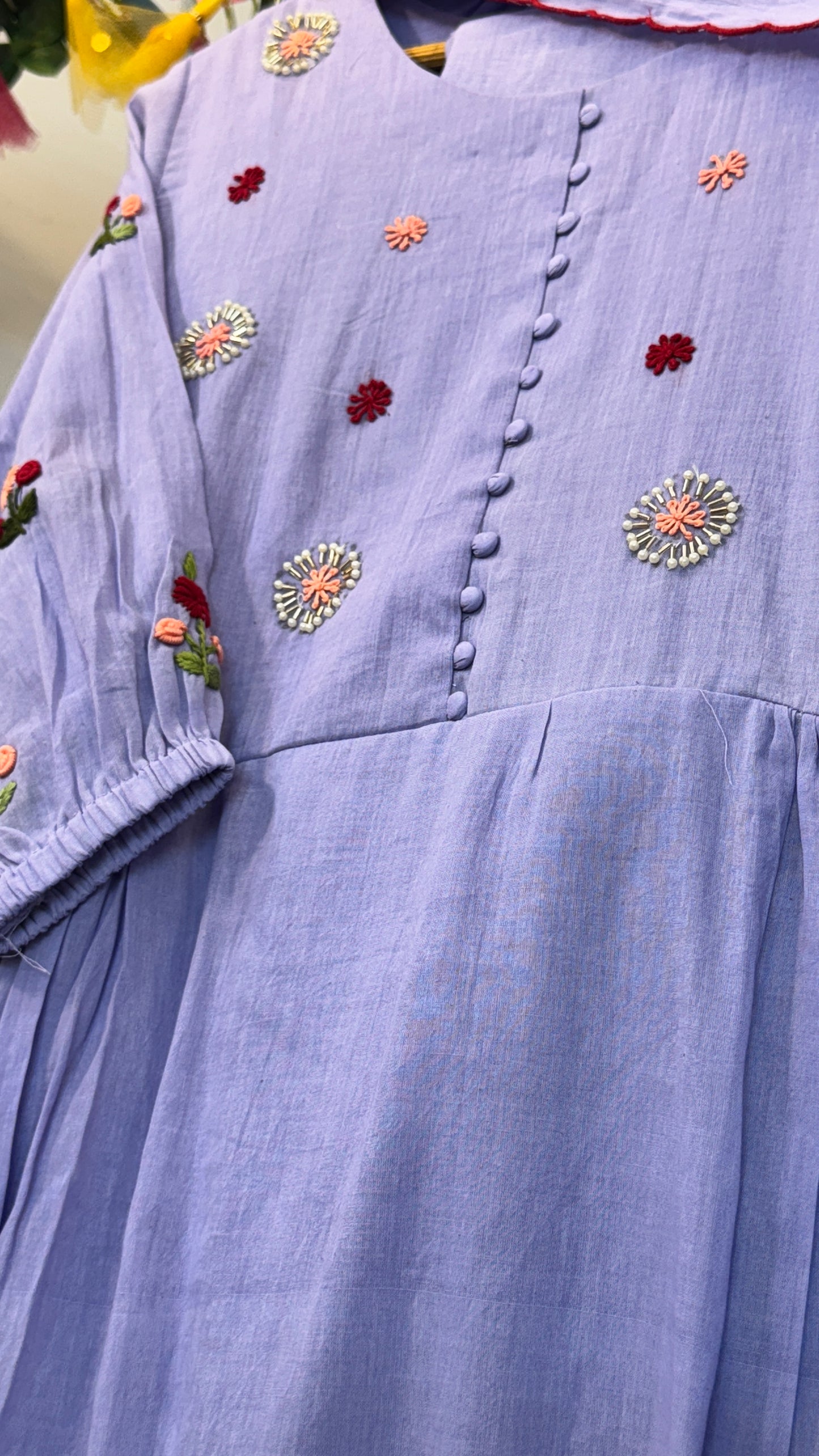 Embroidery mul cotton Anarkali