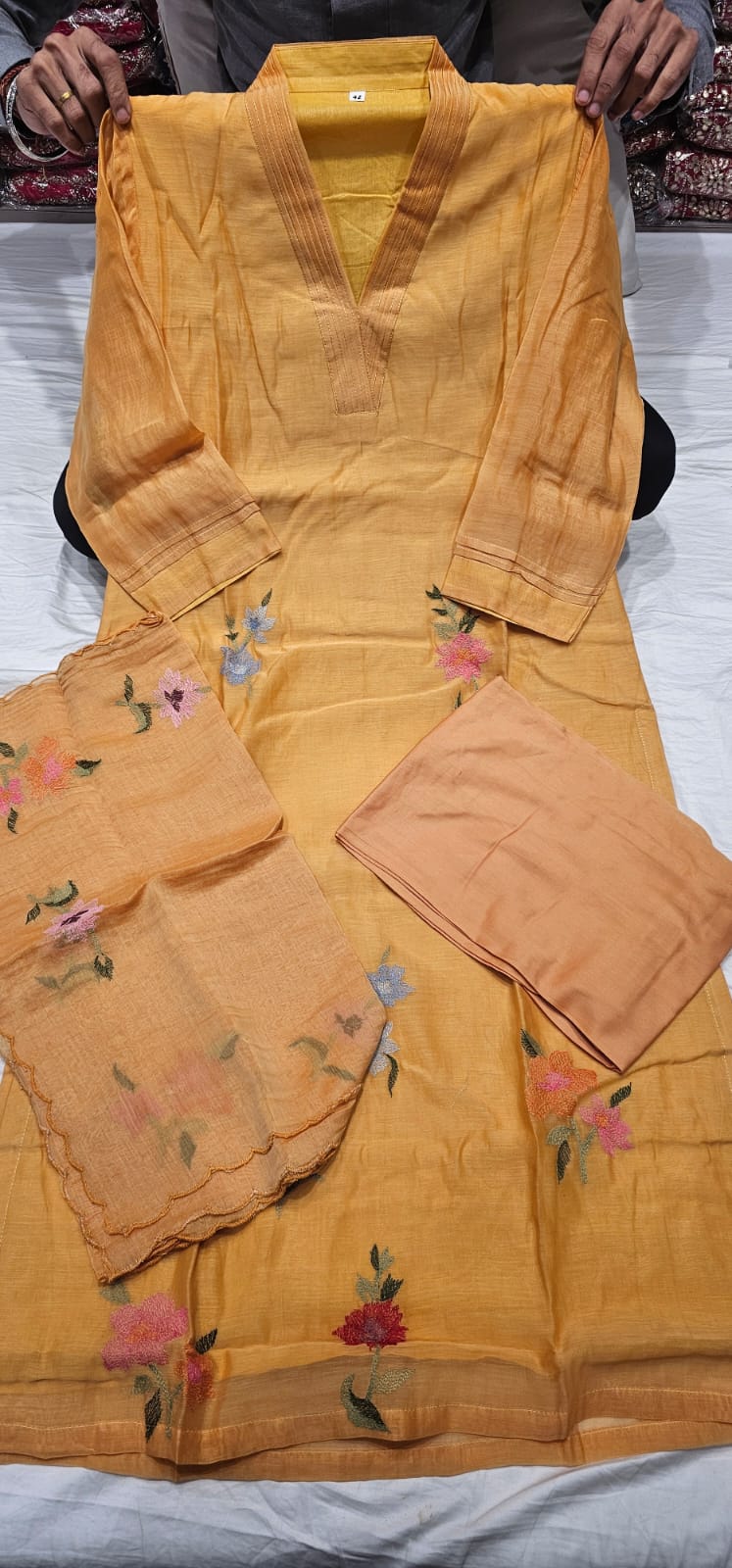 Embroidery flower work mul chandari