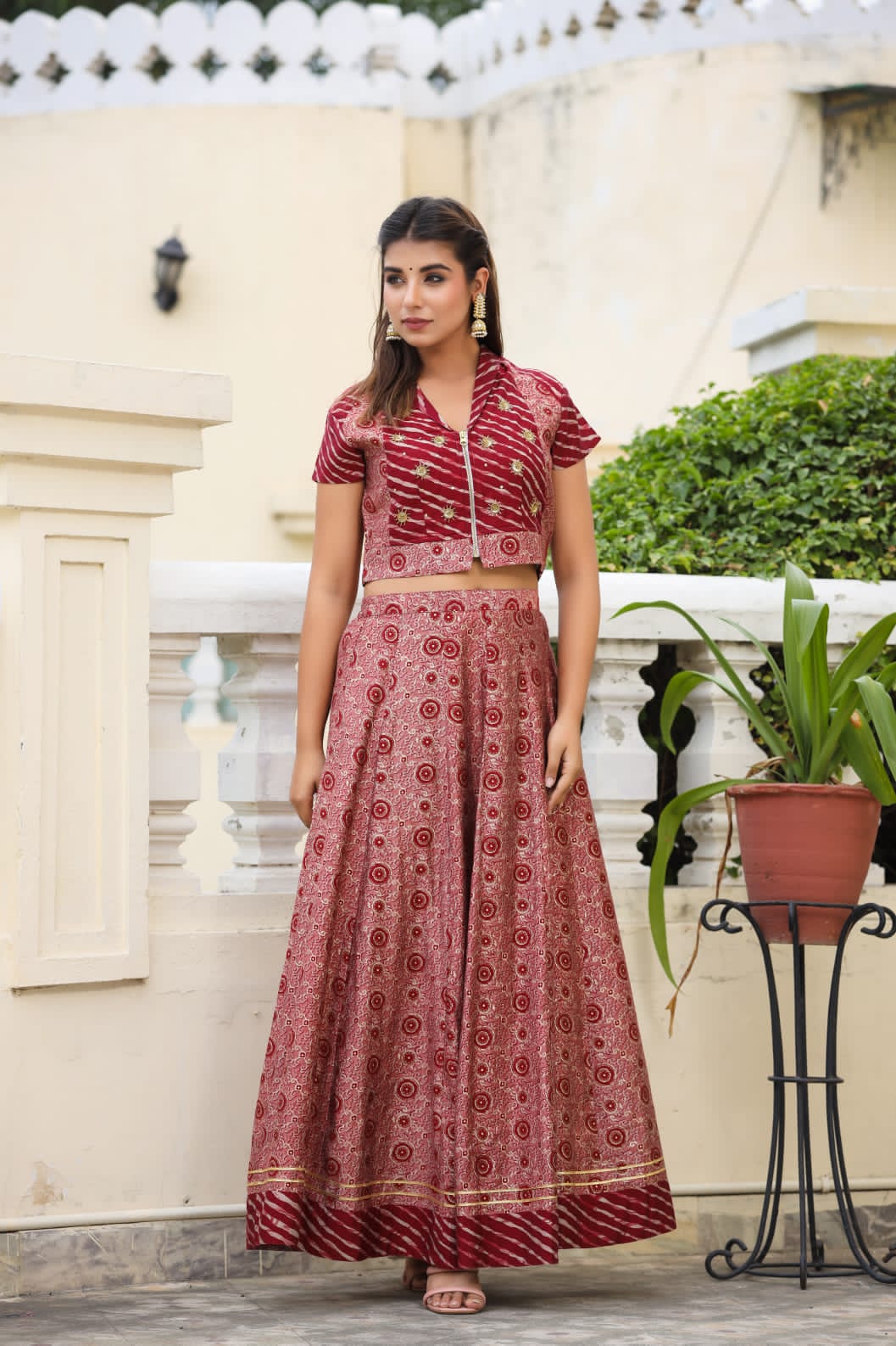 Modal skirt blouse duppata