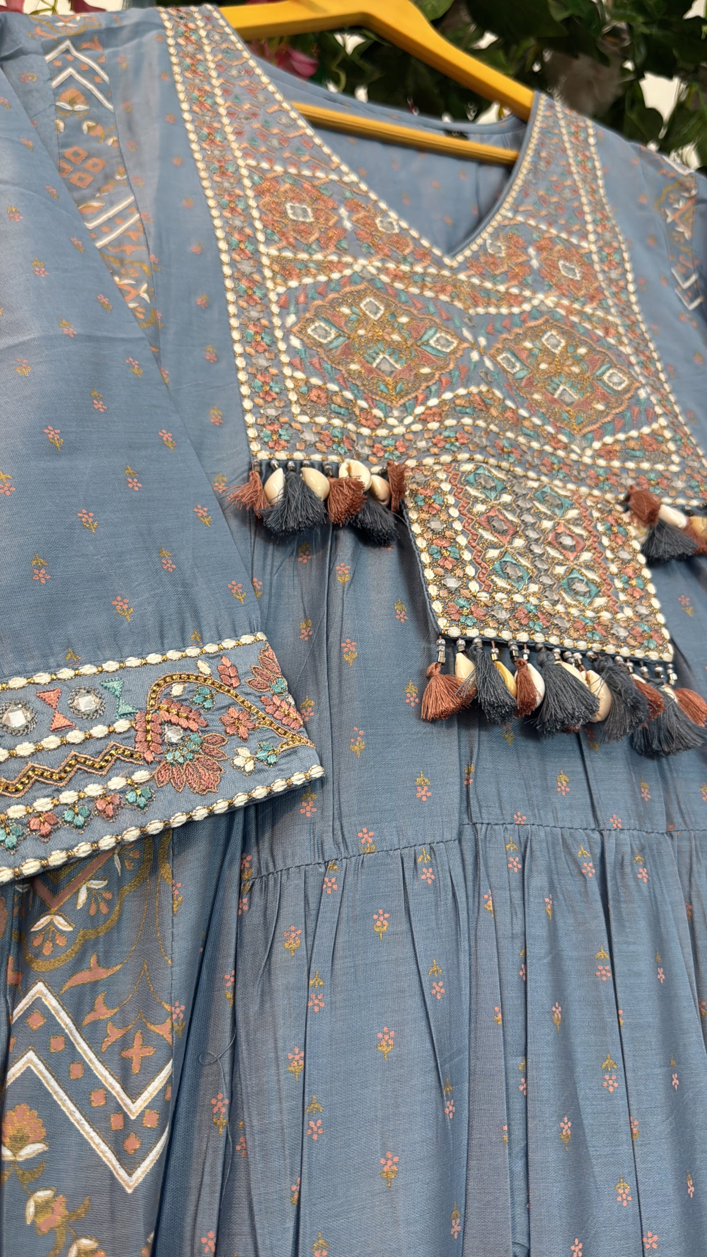 Ice blue silk gown