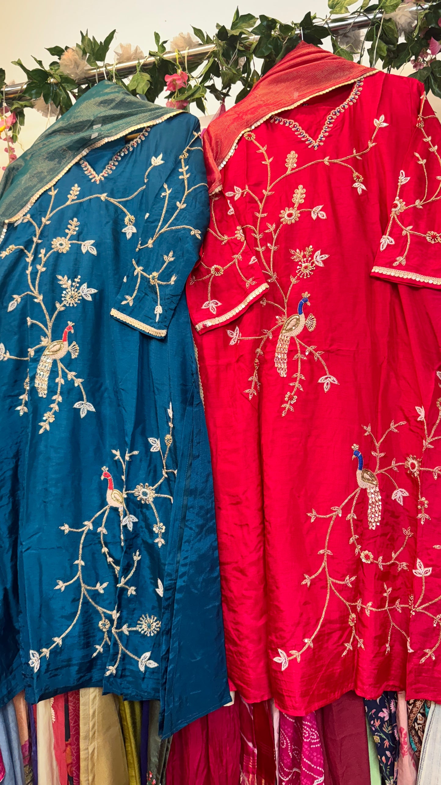 Maharani peocock silk suit