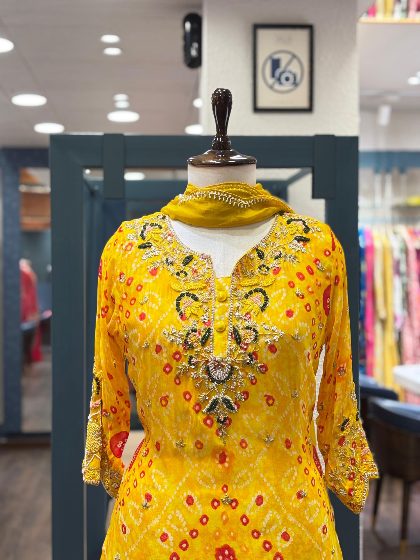 Yellow Bandhani skirt