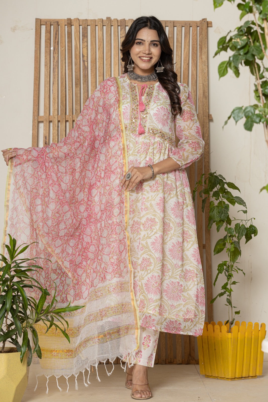Floral Kota doria suit