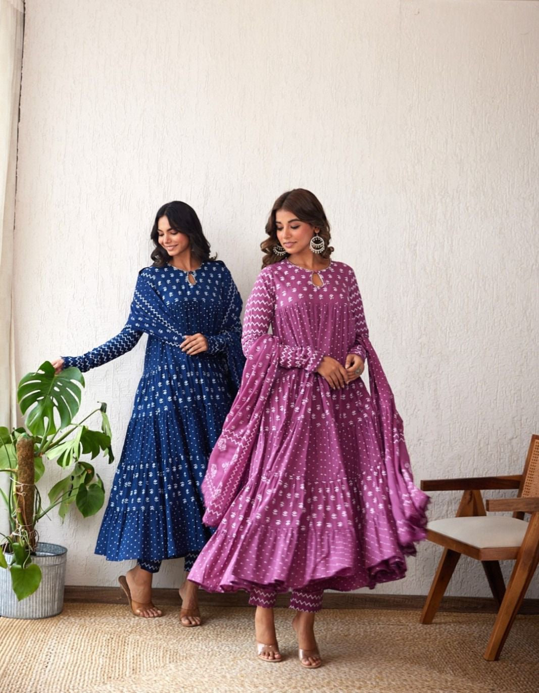 Hand block cotton Anarkali