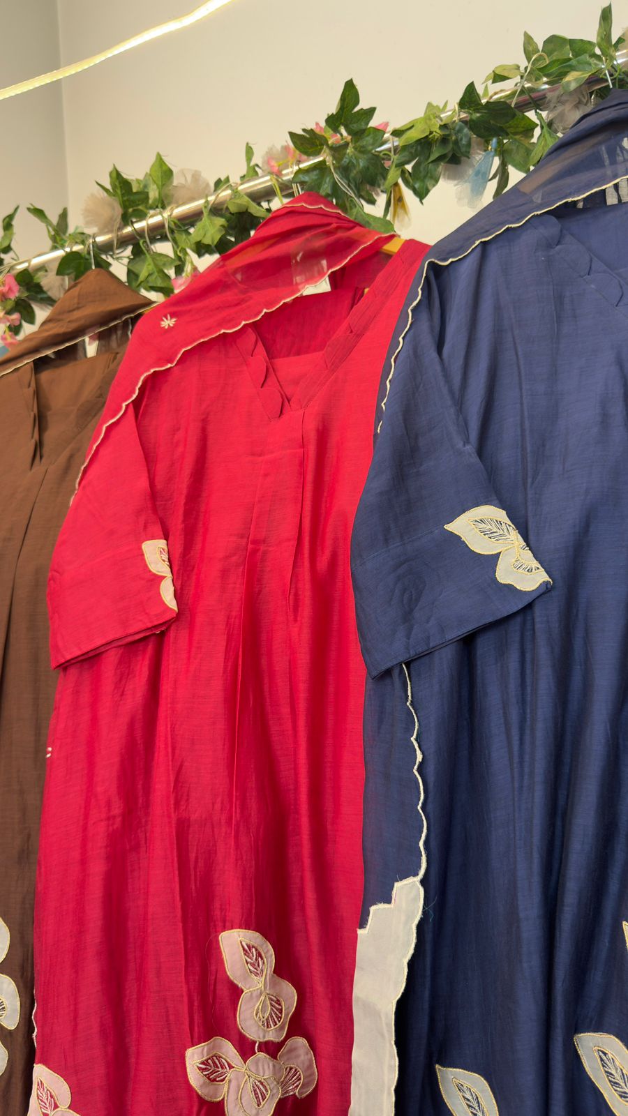 Casual appliqué mul chandari suit