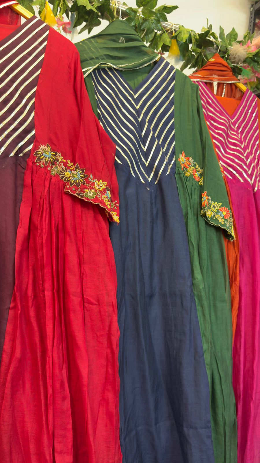 Beautiful Anarkali with handwork in mul chandari