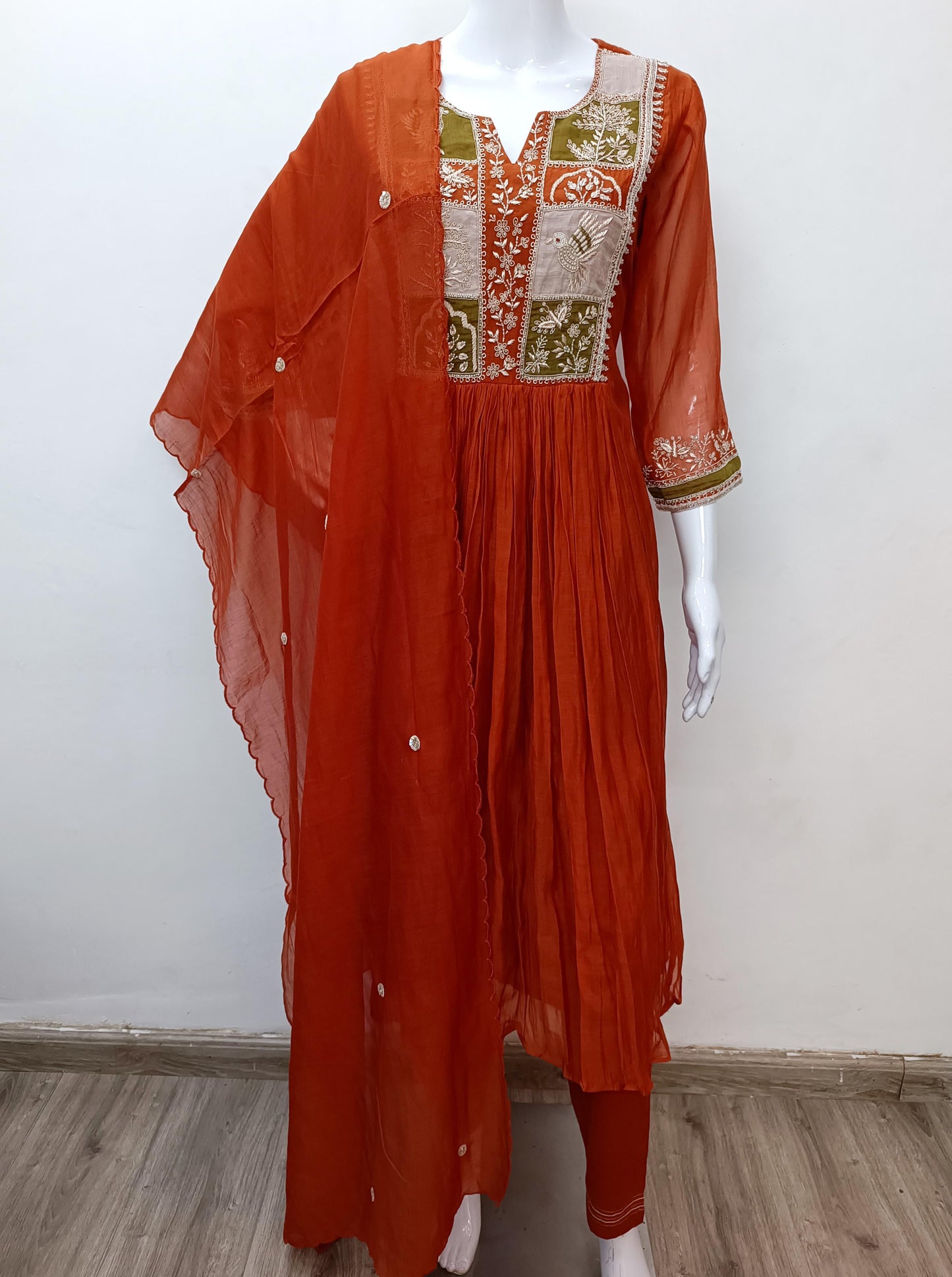 Sawan bird mul chandari suit