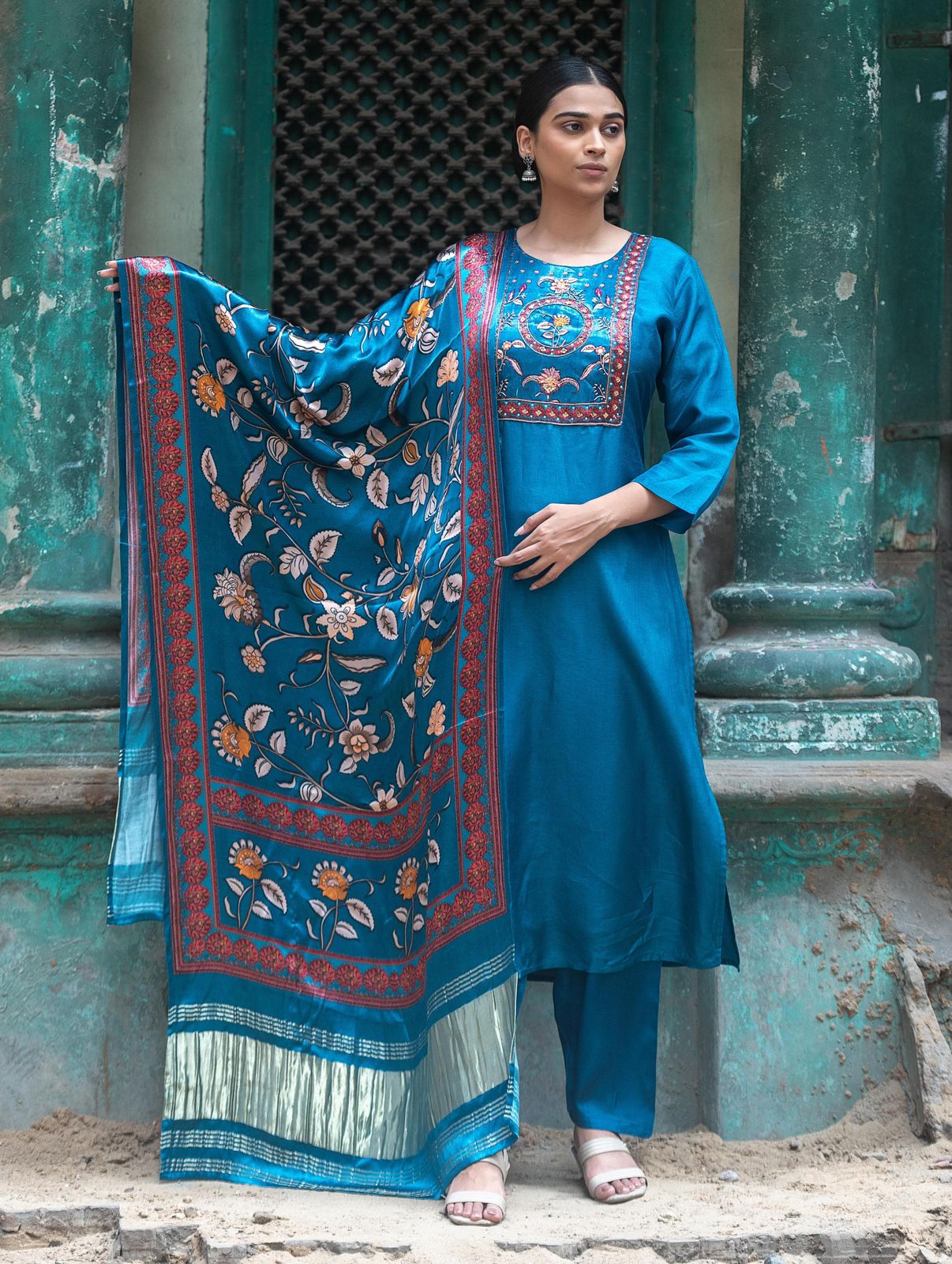 Russian silk kurta Gajji dupatta