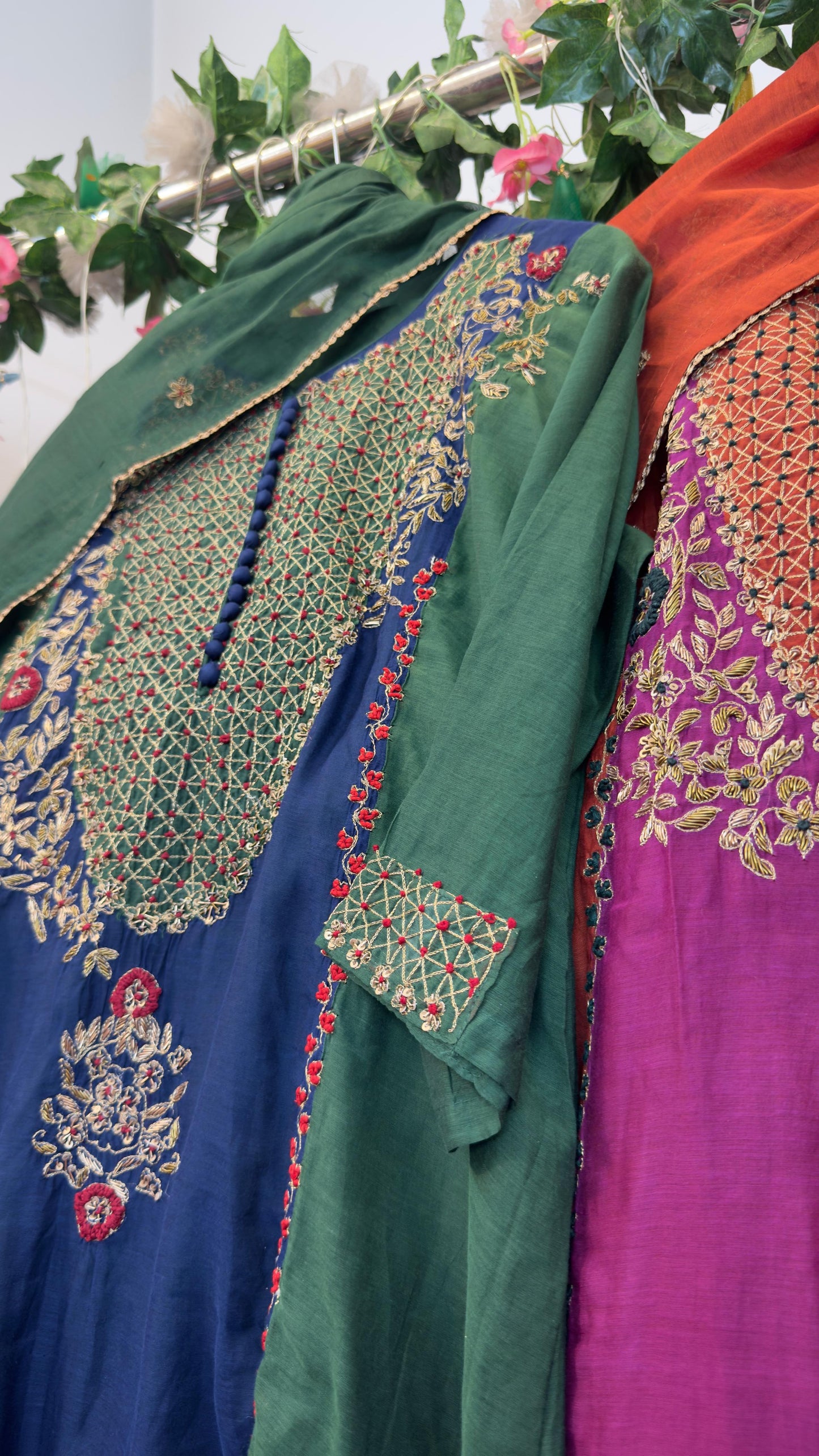 Heavy beautiful Aline mul chandari suit