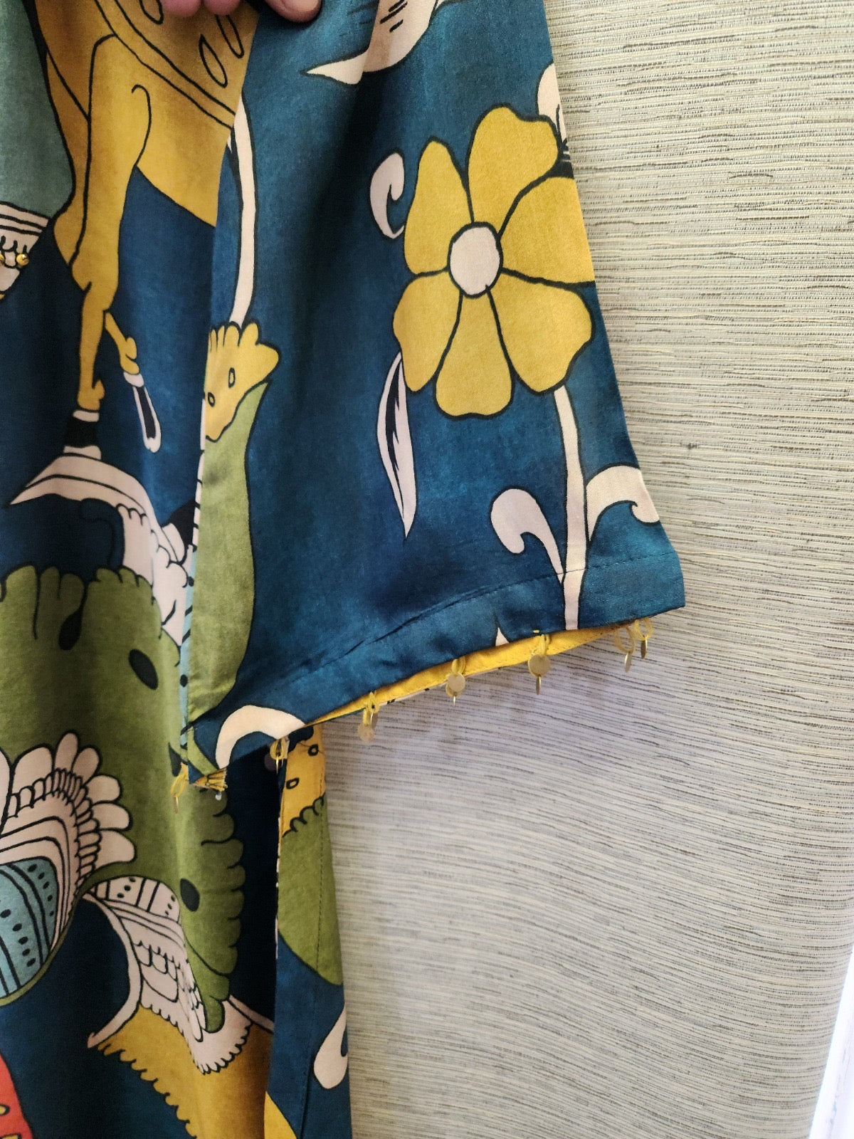 Blue chitra Kamkari model kurta pant set