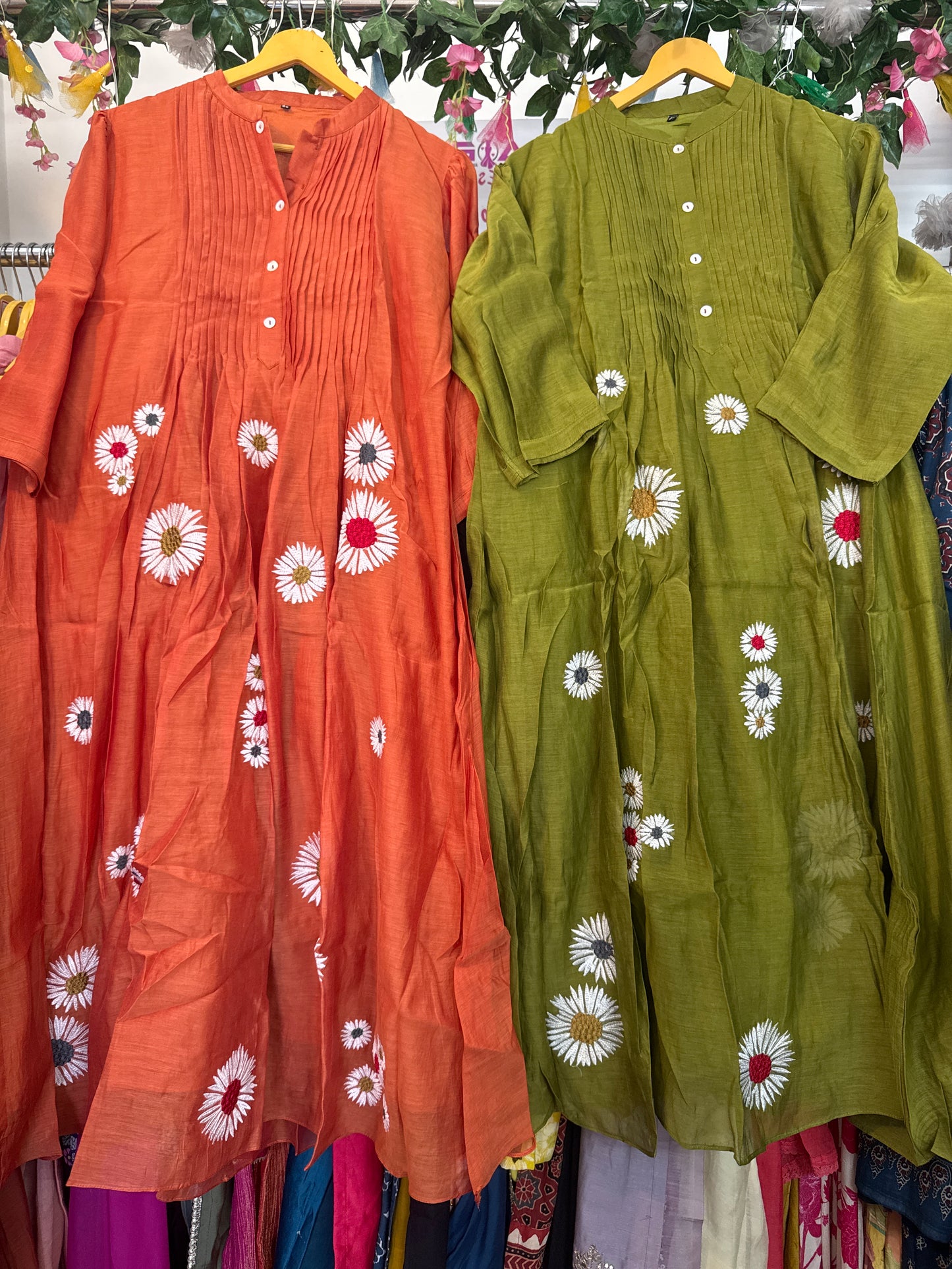 Sun flower embroidery mul chandari