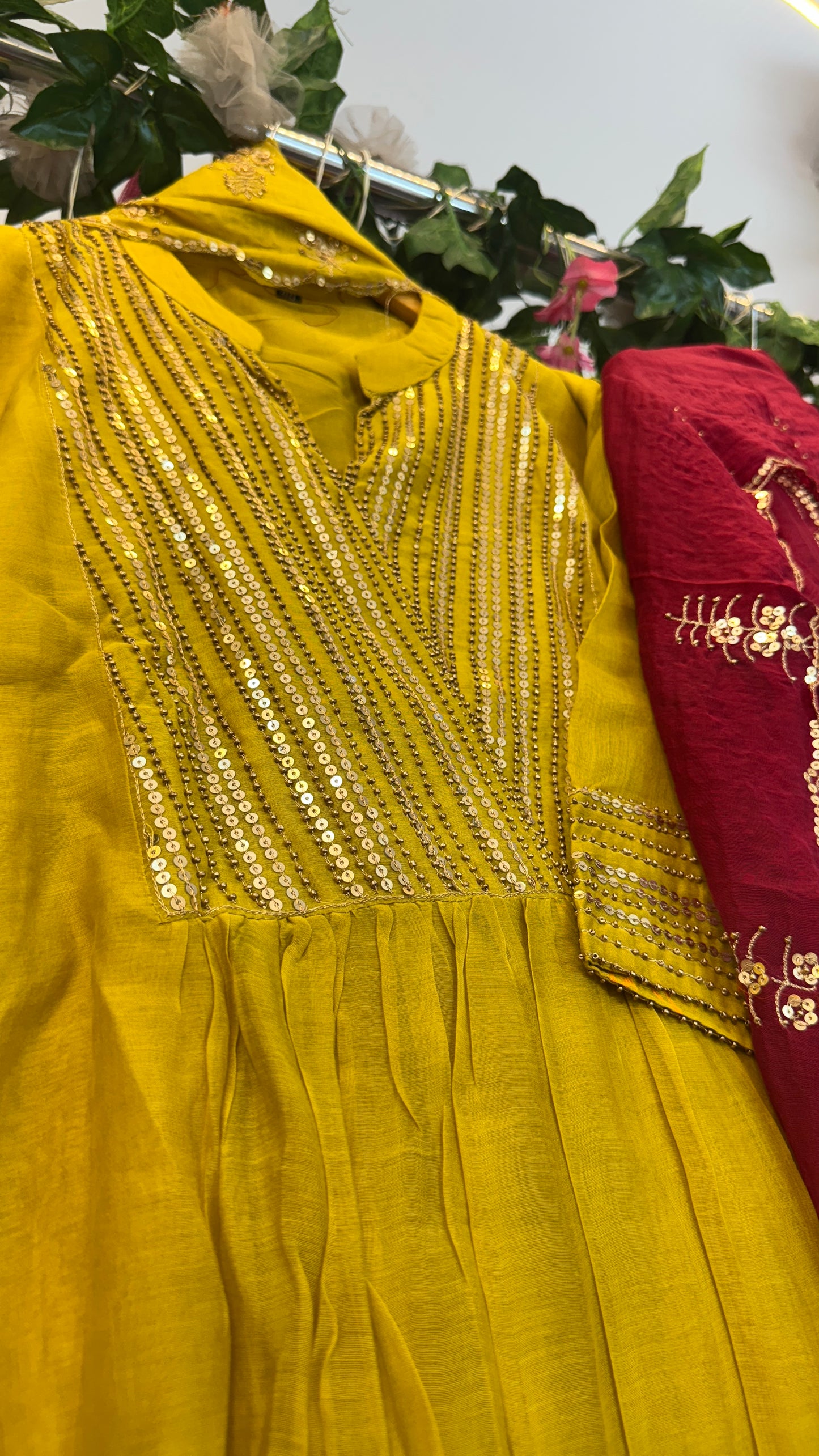 Squance classy yellow mul chandari