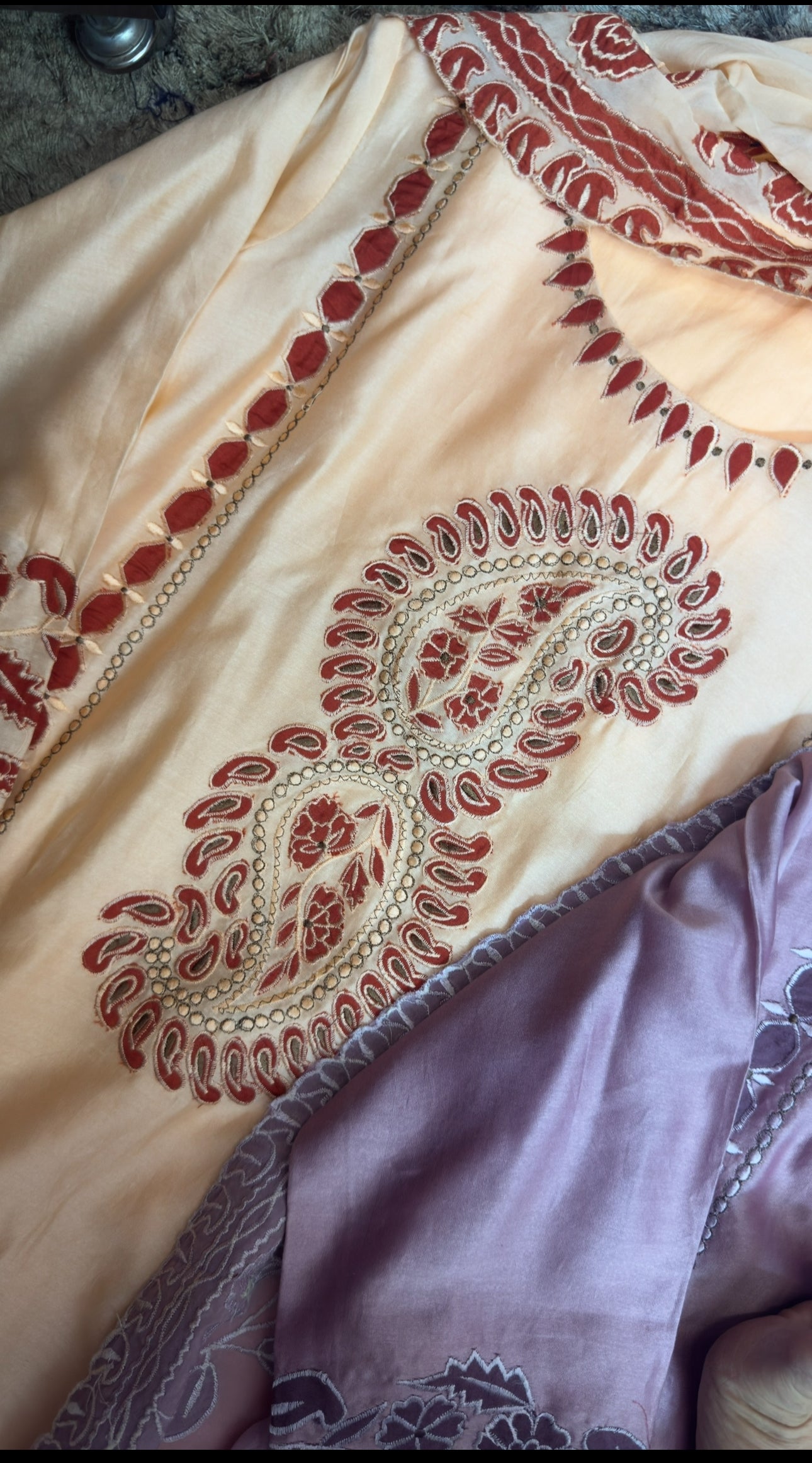 Heavy applique ethnics premium mul chandari suit