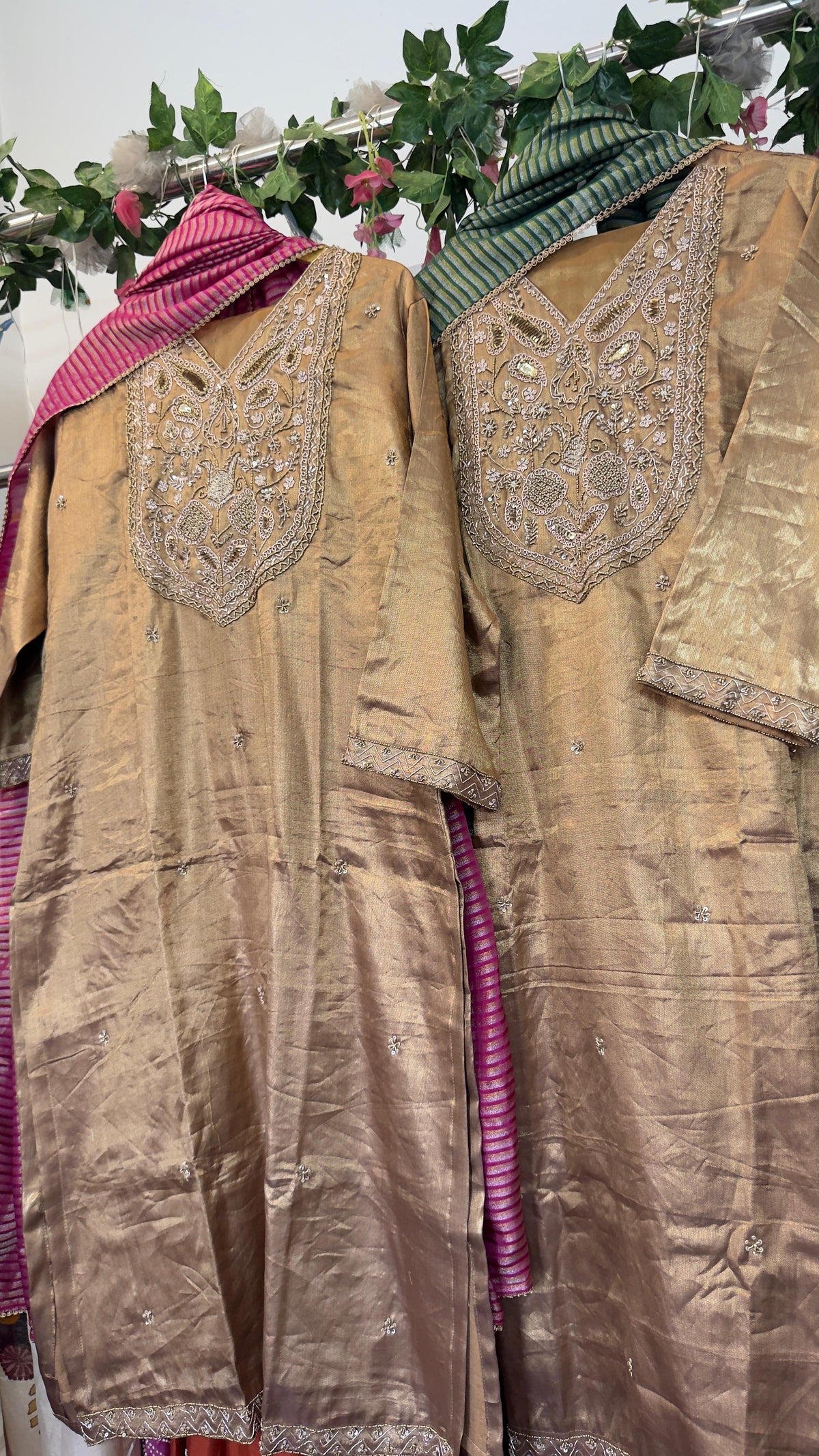 Golden cooper premium kurta pant with tissue dup