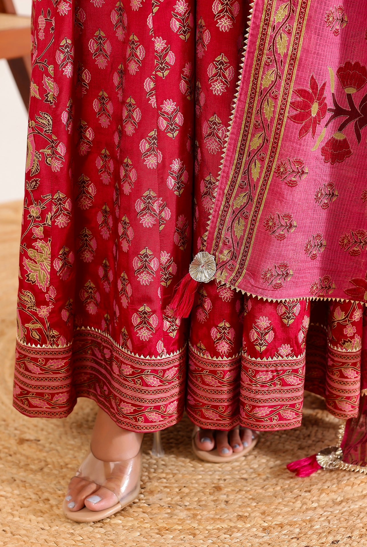 Art silk gown paired with dupatta