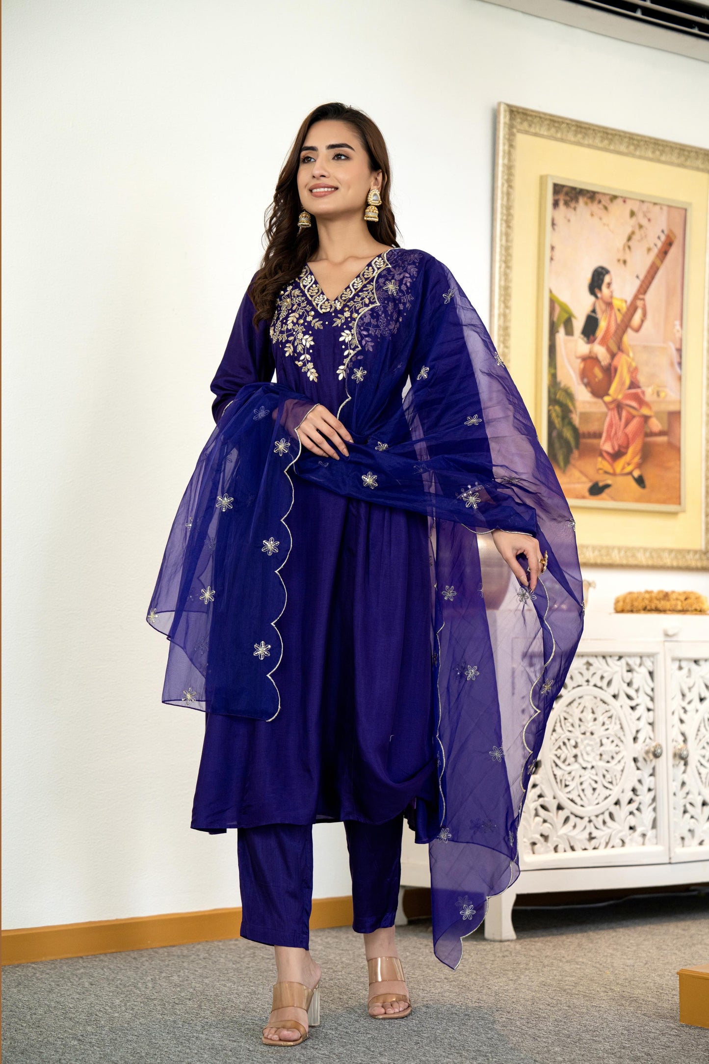 Raspberry & ink purple aline silk