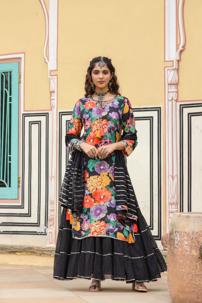 Black indian gown