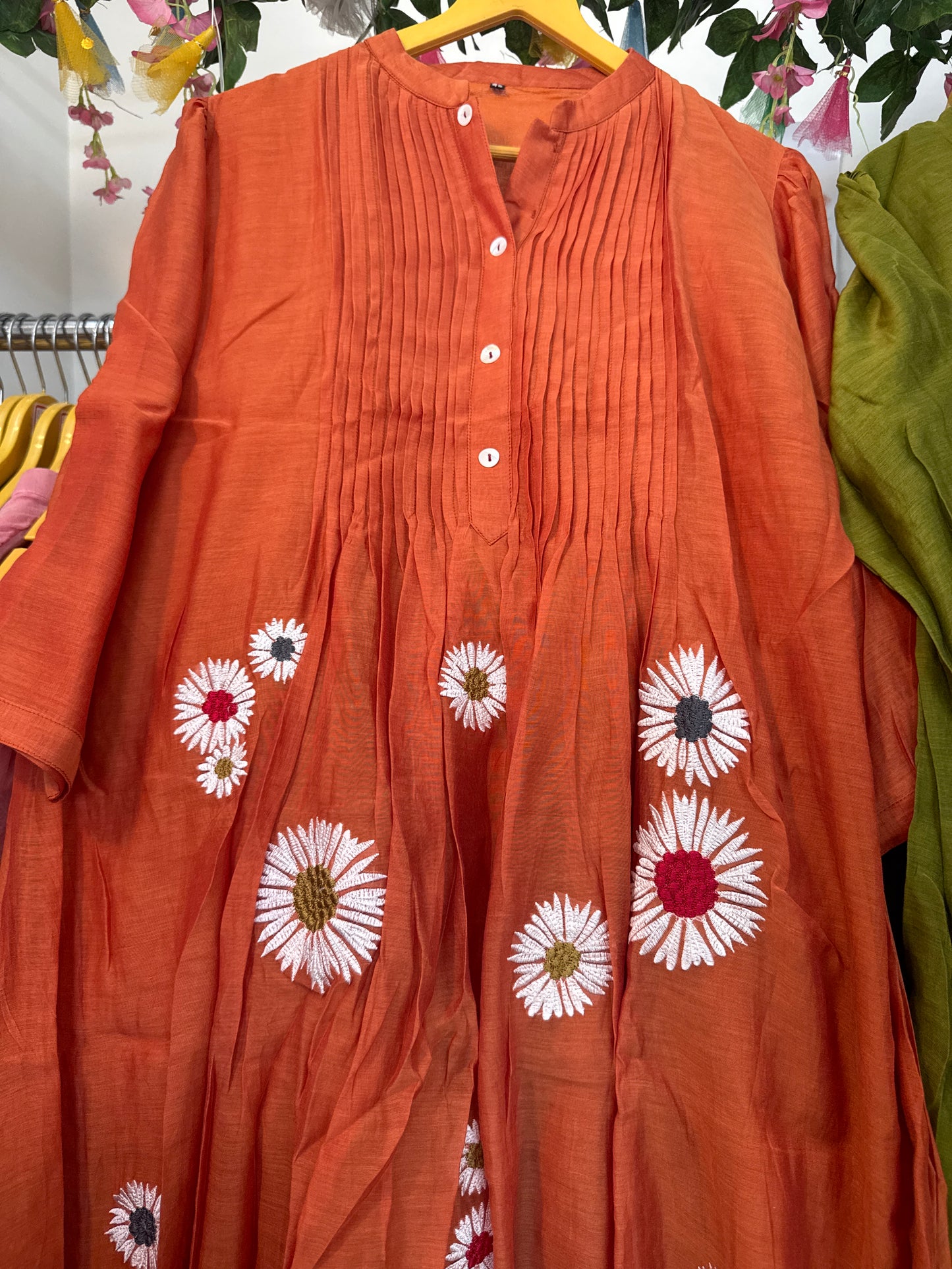 Sun flower embroidery mul chandari