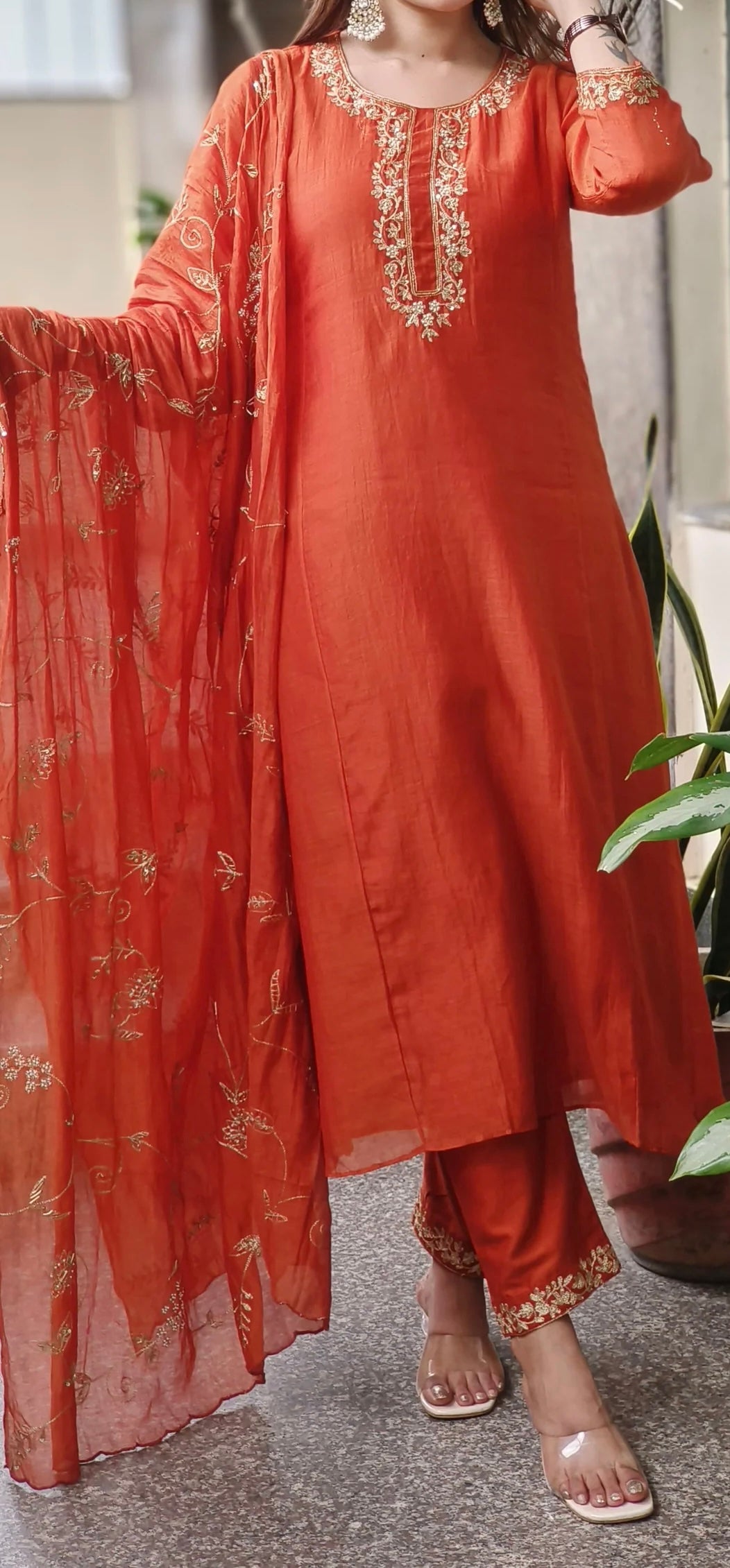 Maharani style Teej ethnics premium mul chandari suit