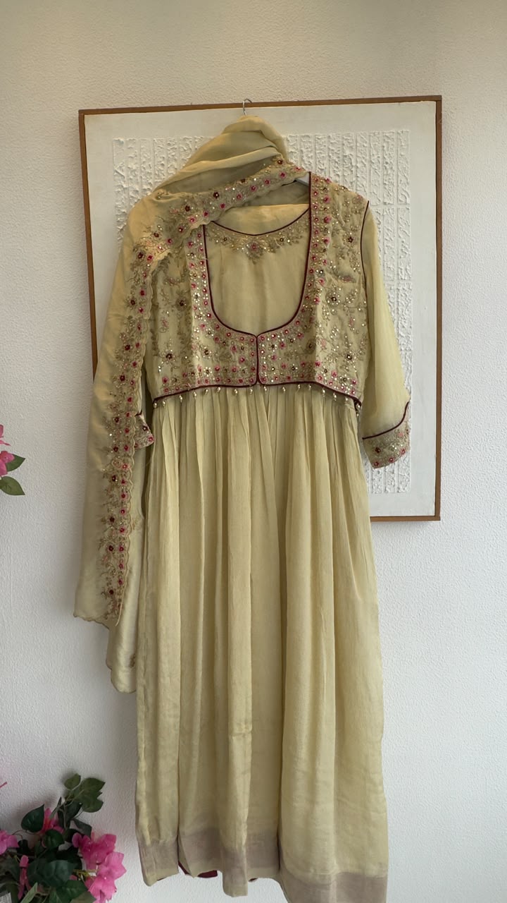 Mughal style Anarkali with jacket 4 pc set
