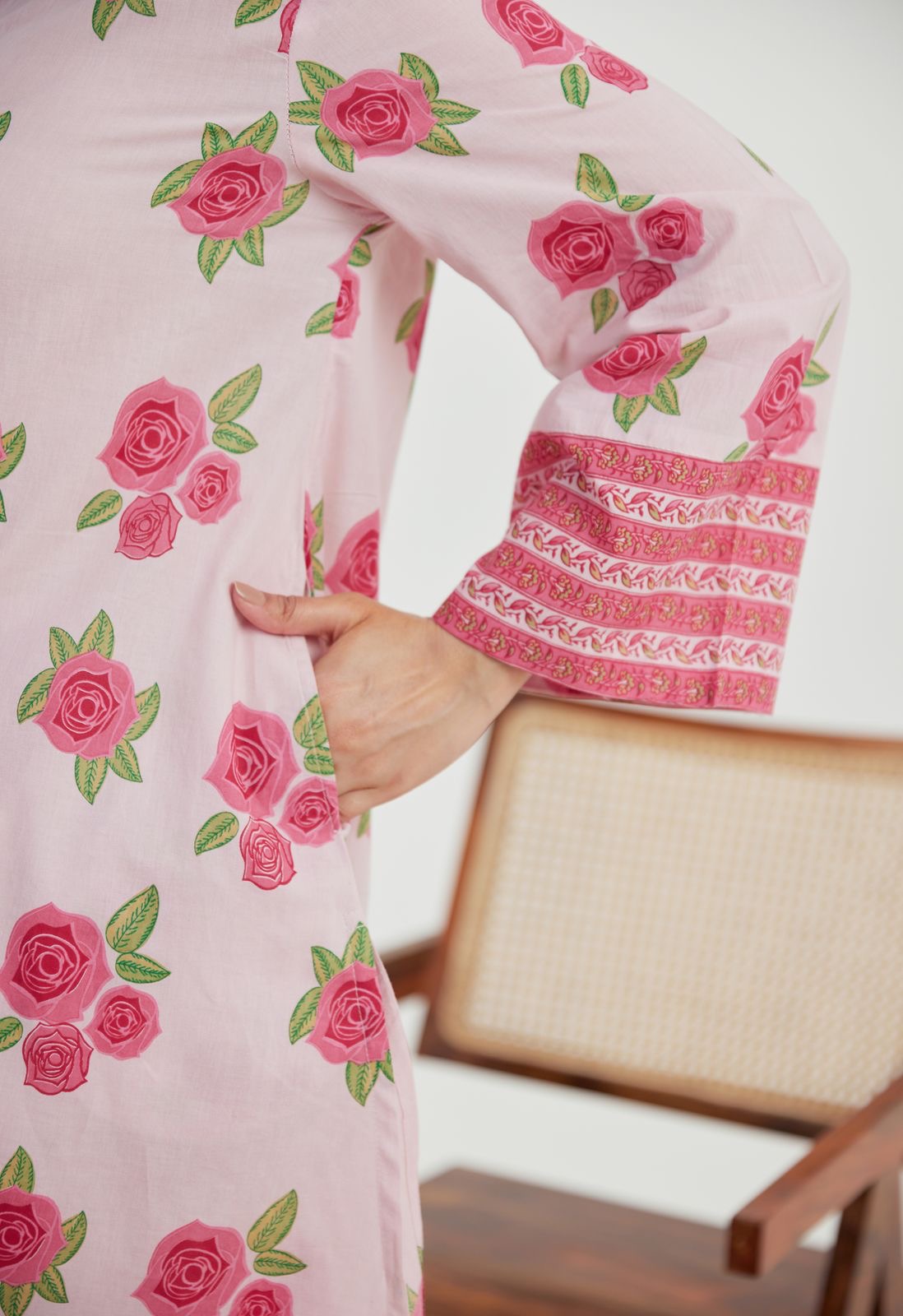 Pink floral cotton Co ord set