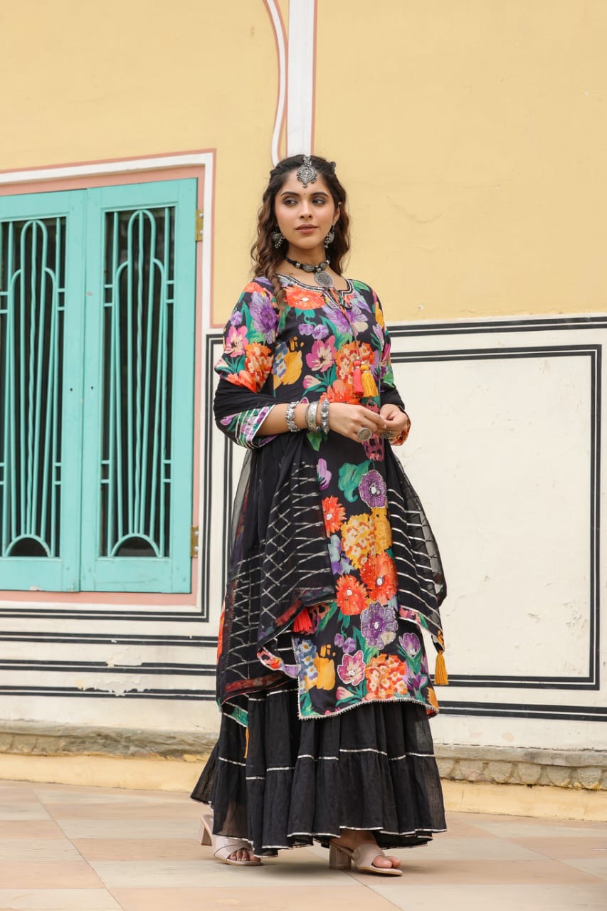 Black indian gown