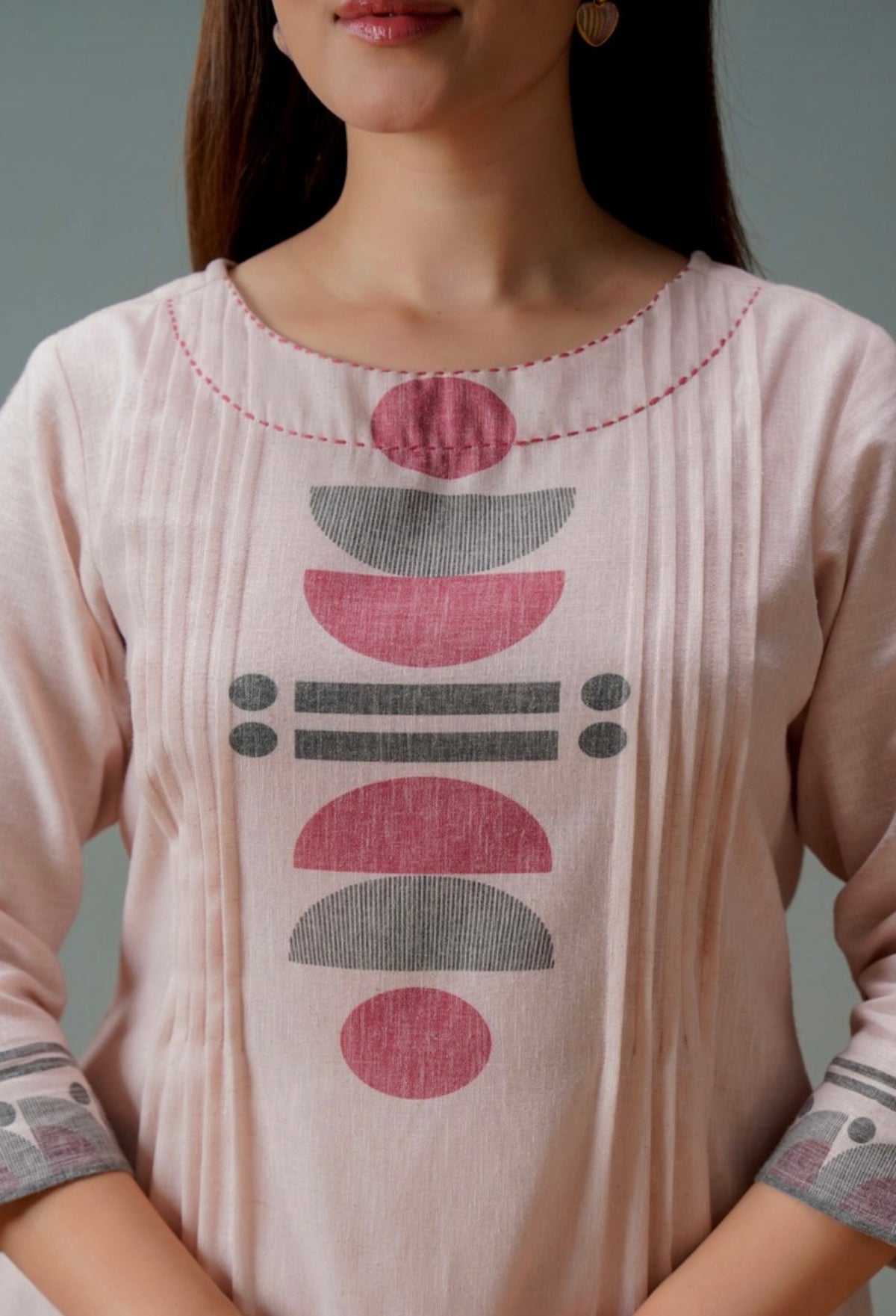 DESERT ROSE IVORY PRINTED KURTA SET