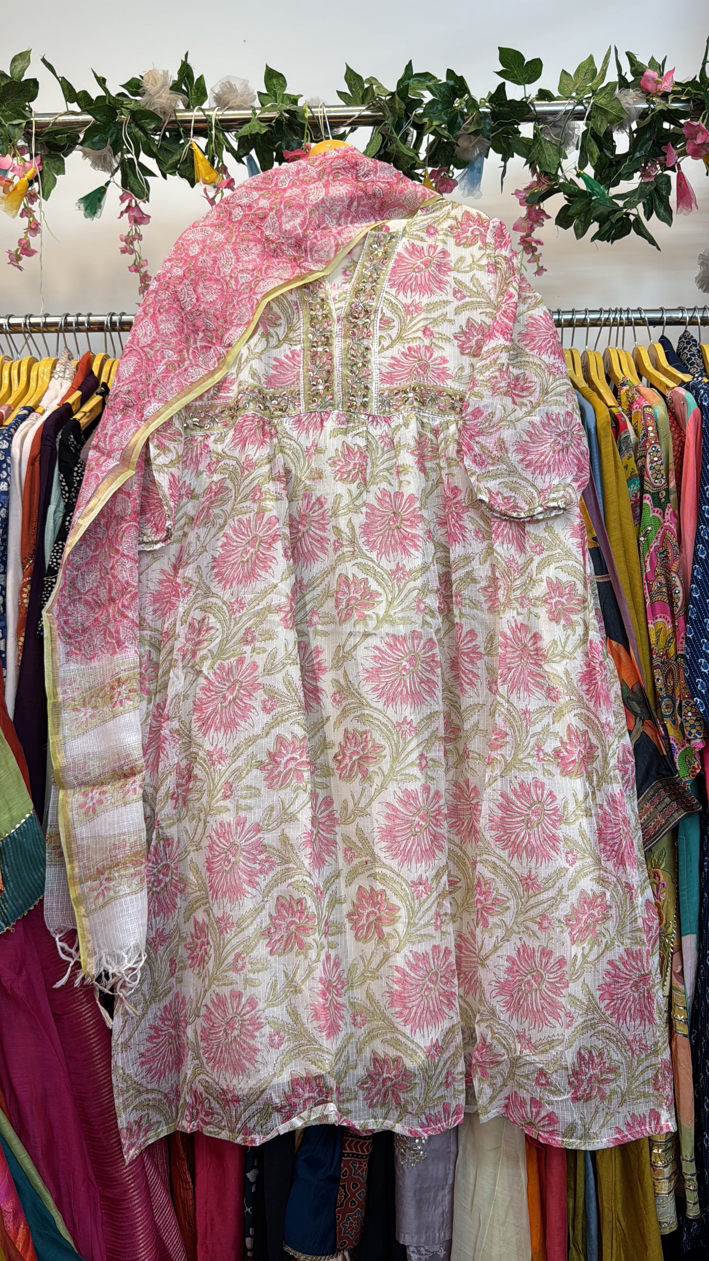 Floral Kota doria suit