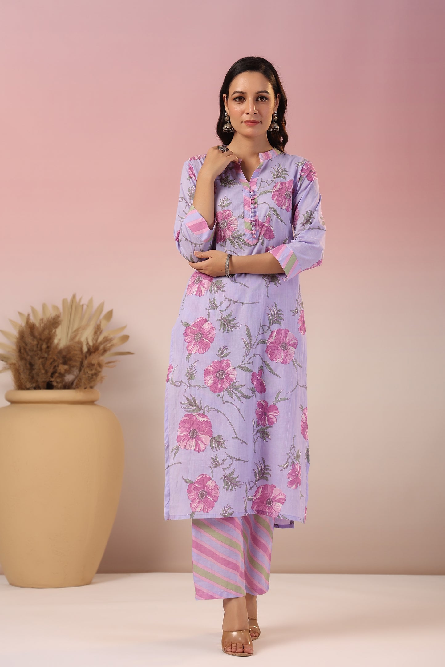 Floral organic cotton kurta pants