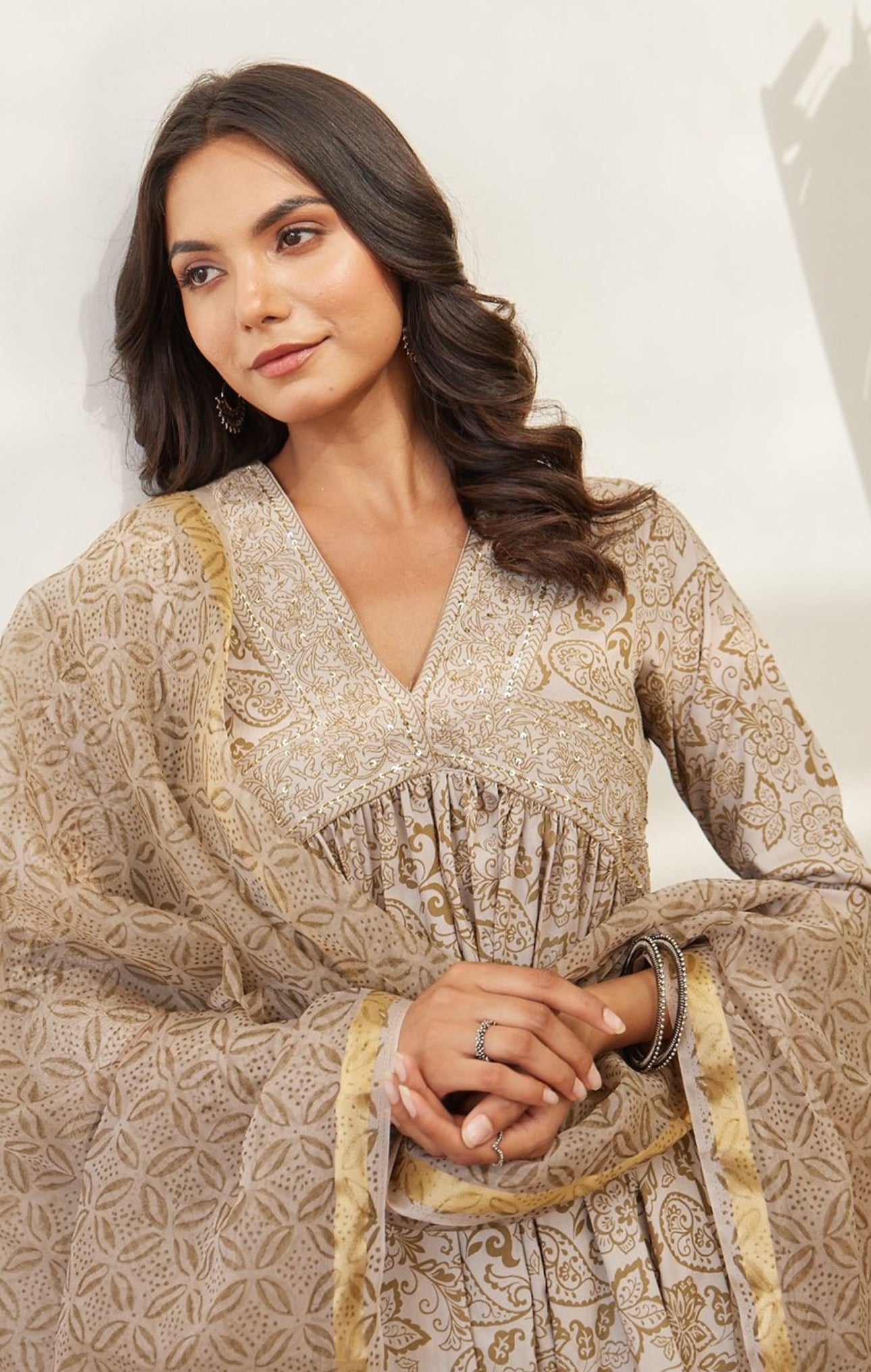 Floral Printed Pure cotton Silk Empire