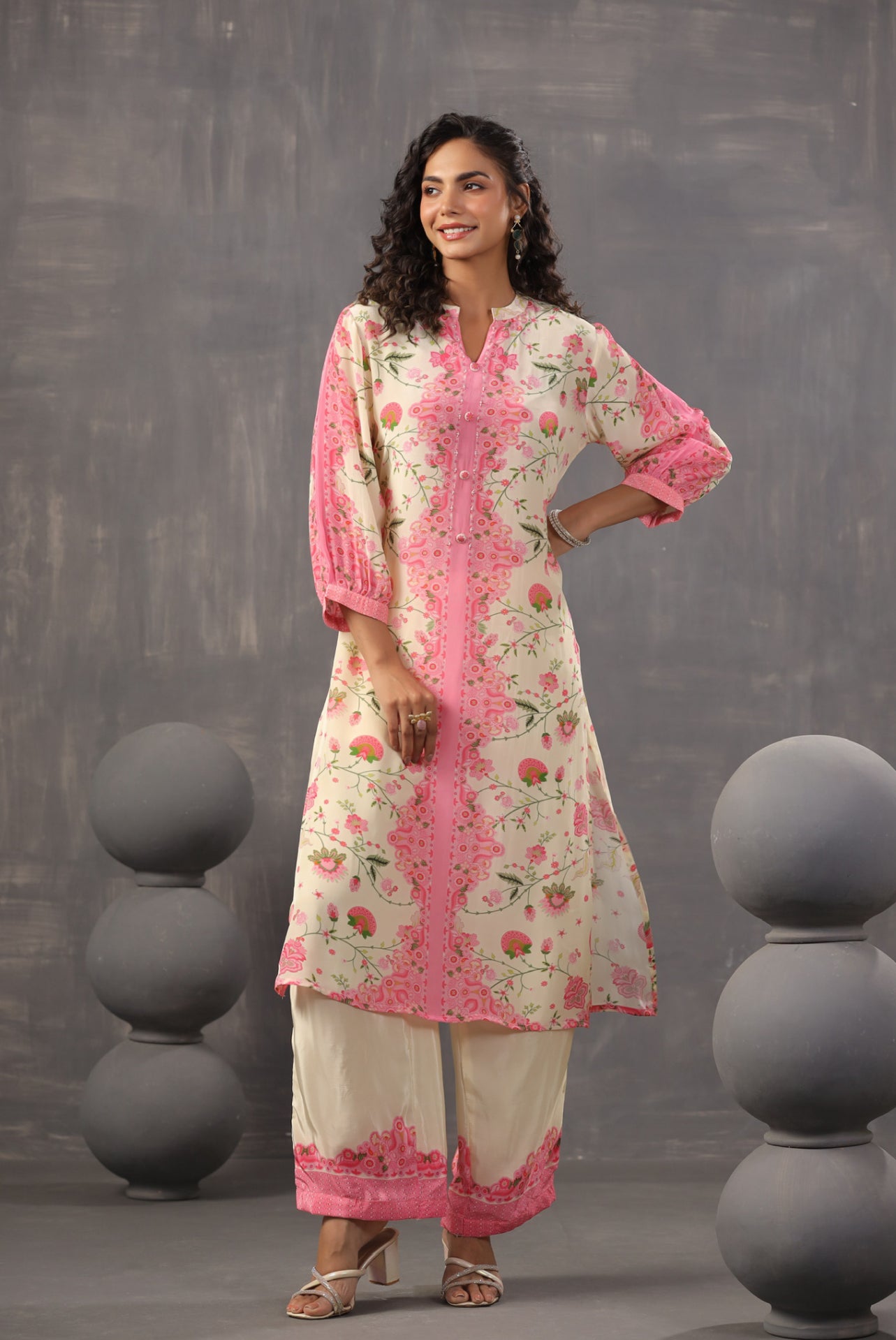 Ivory crepe kurta pant
