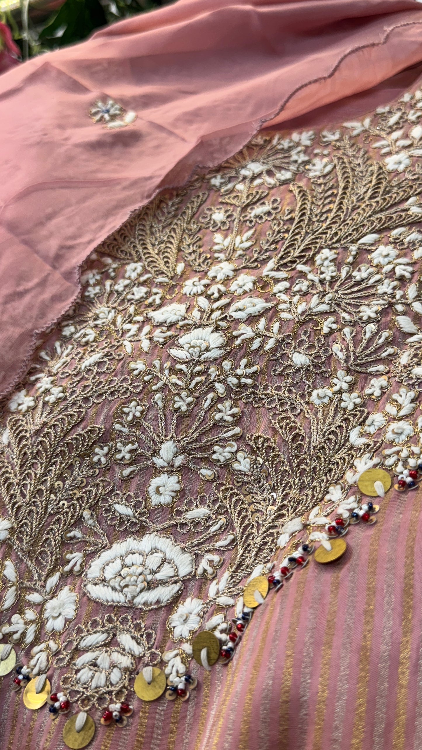 Premium rose gold / green tissue suit