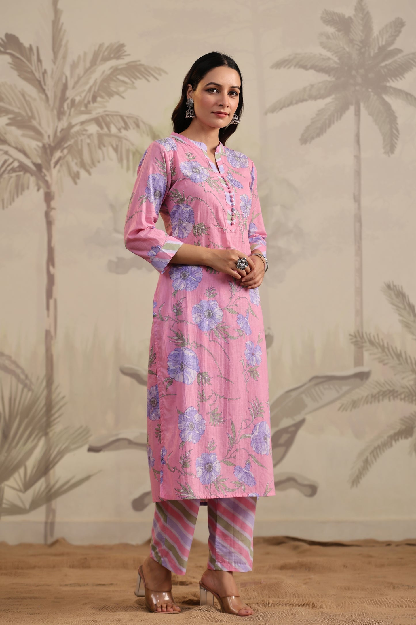 Floral organic cotton kurta pants