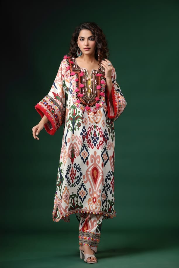 Boho cotton ikkat Co ord set