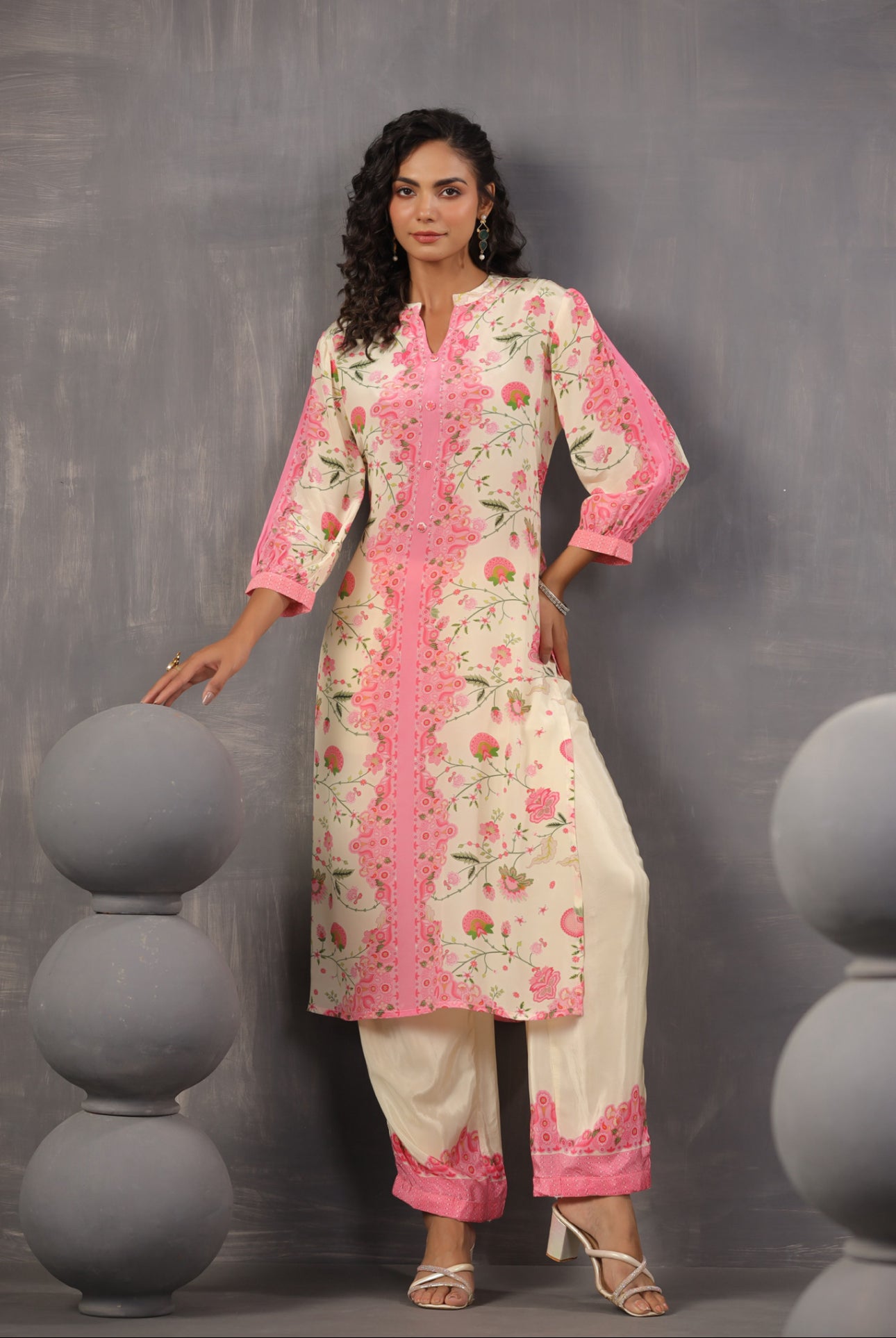 Ivory crepe kurta pant