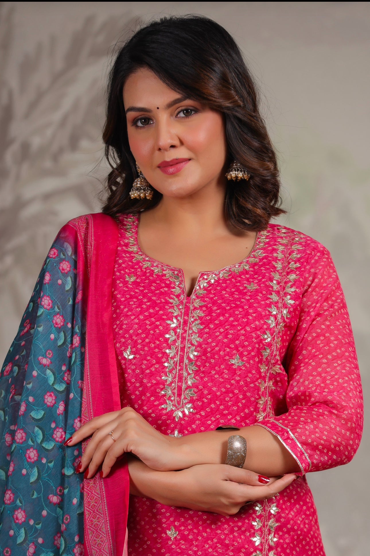 Chandari pink suit