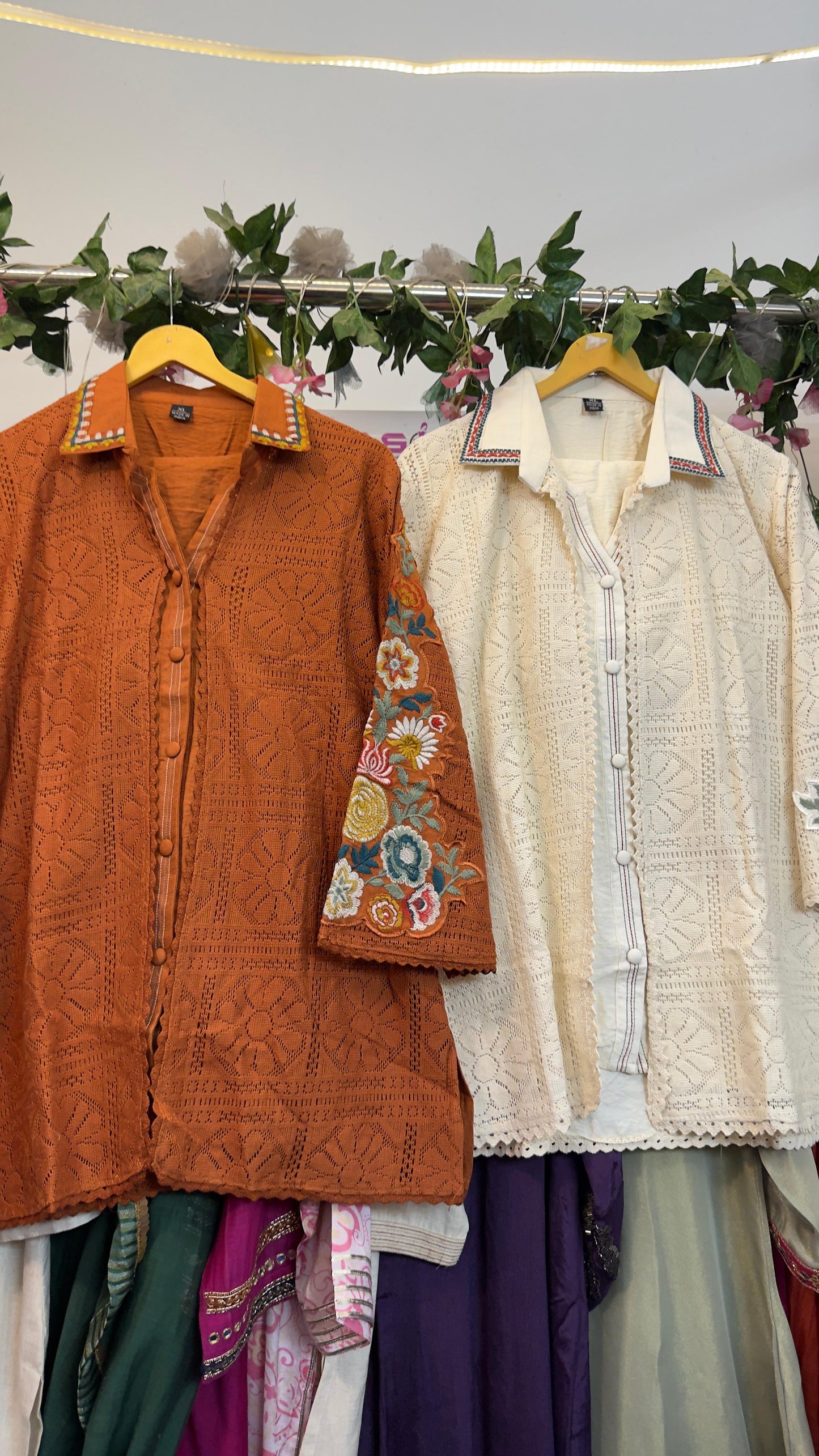 Premium embroidery cotton silk co ord set
