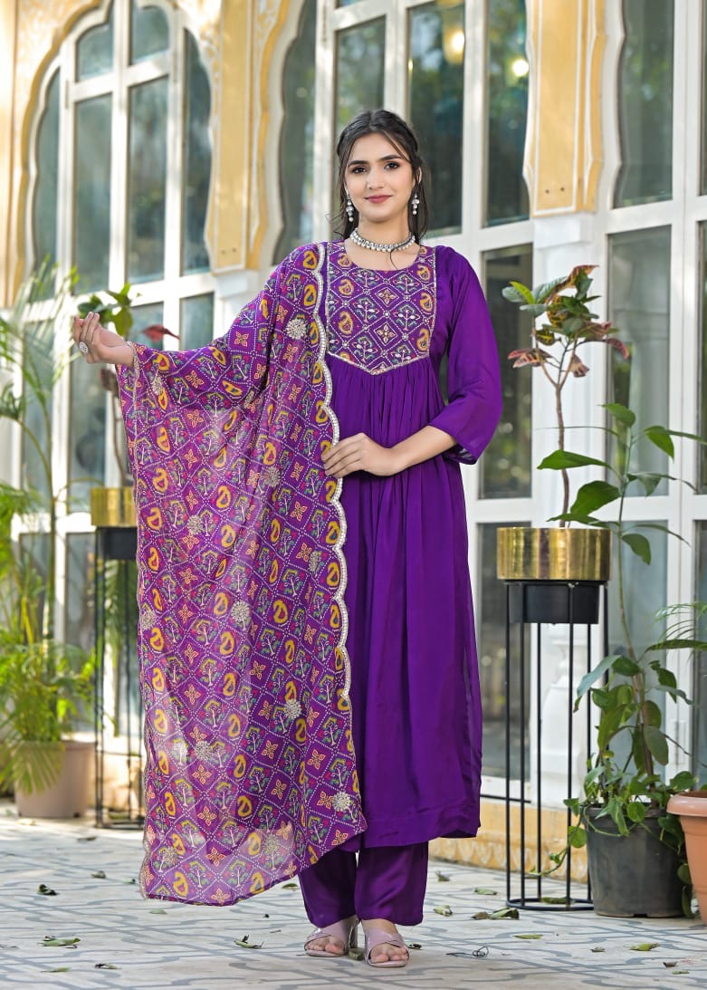 Chinon patola print Anarkali