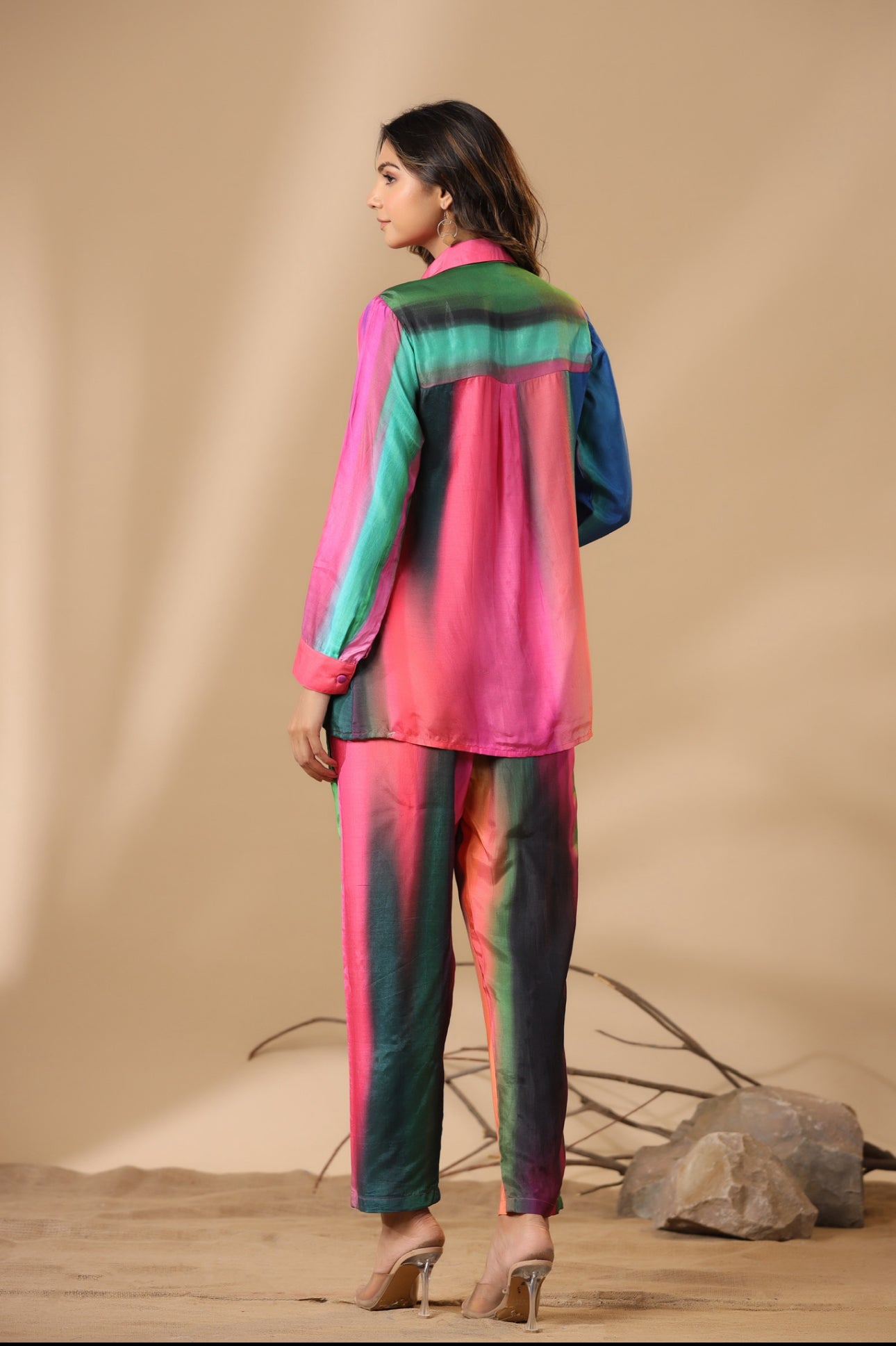 Rainbow muslin silk co ord set