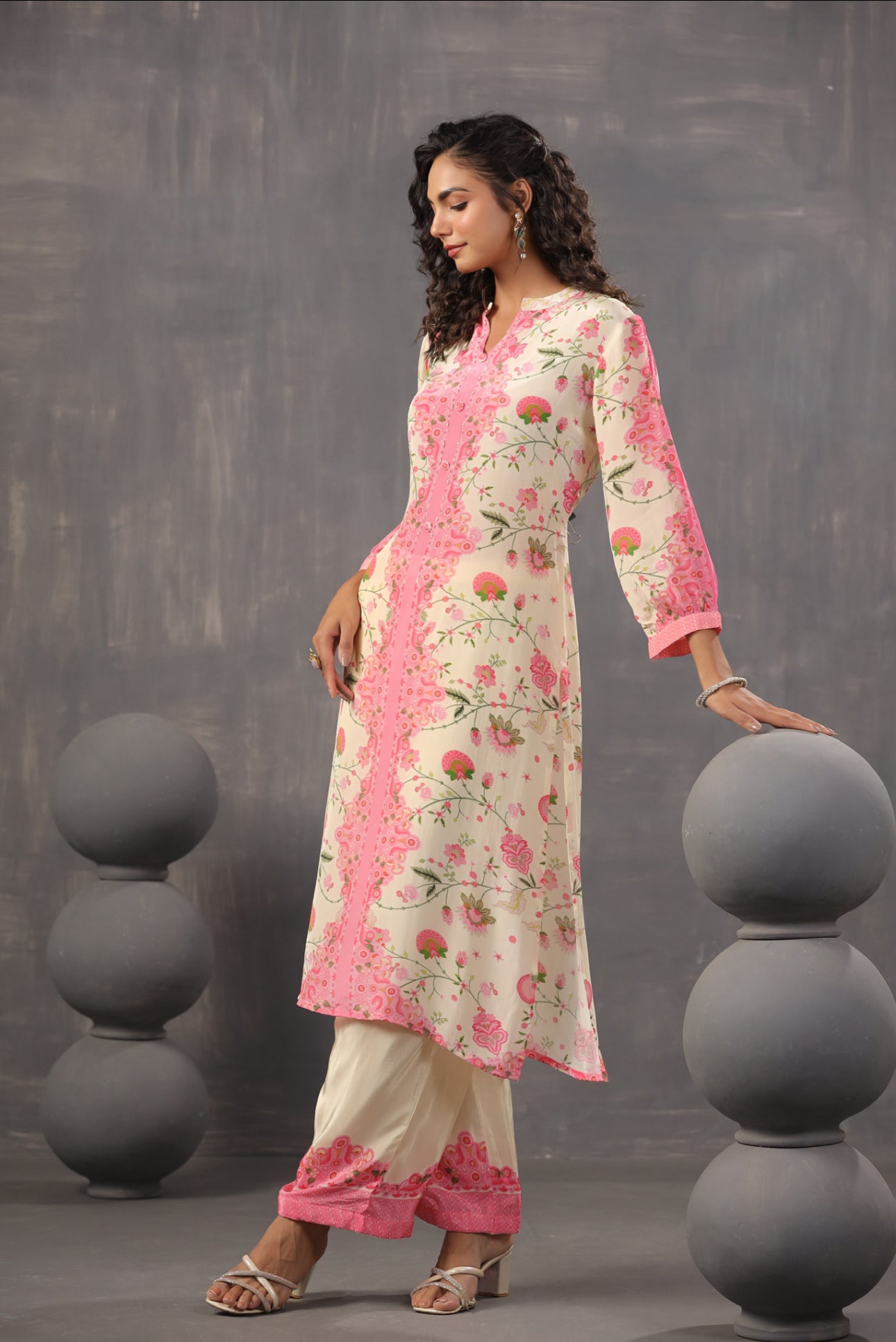 Ivory crepe kurta pant
